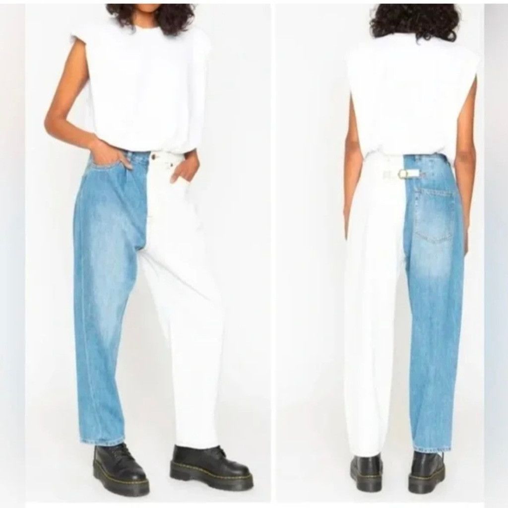 Sandrine Rose Sr vs Sandrine Rose Color Block Retro Jeans Milky Way 30 Size 30" / US 8 / IT 44 - 2 Thumbnail