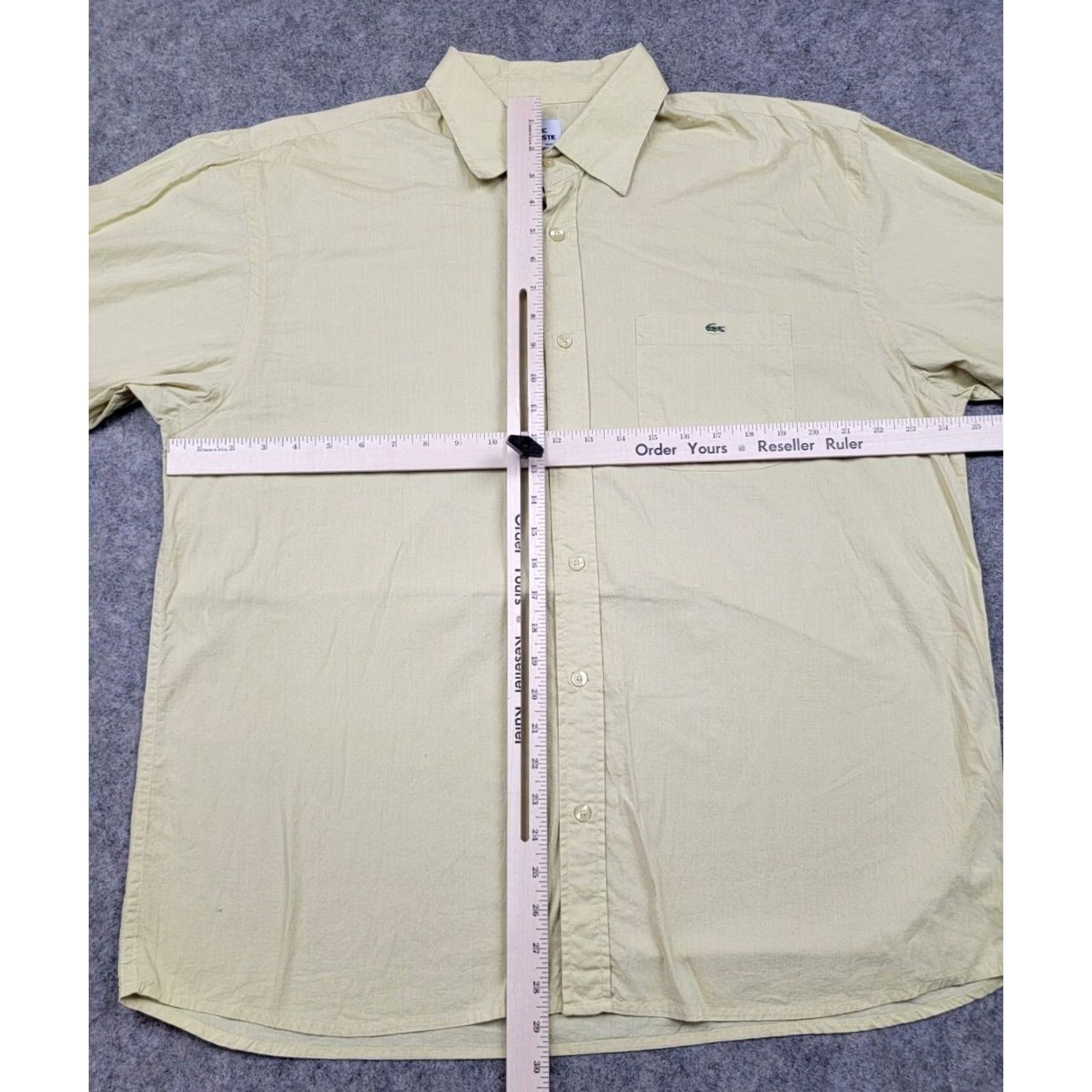 Lacoste Lacoste Shirt Mens XL 44 Yellow Embroidered Logo Long Sleeve Button-Up Cotton Vintage: No, No Size US XL / EU 56 / 4 - 2 Thumbnail