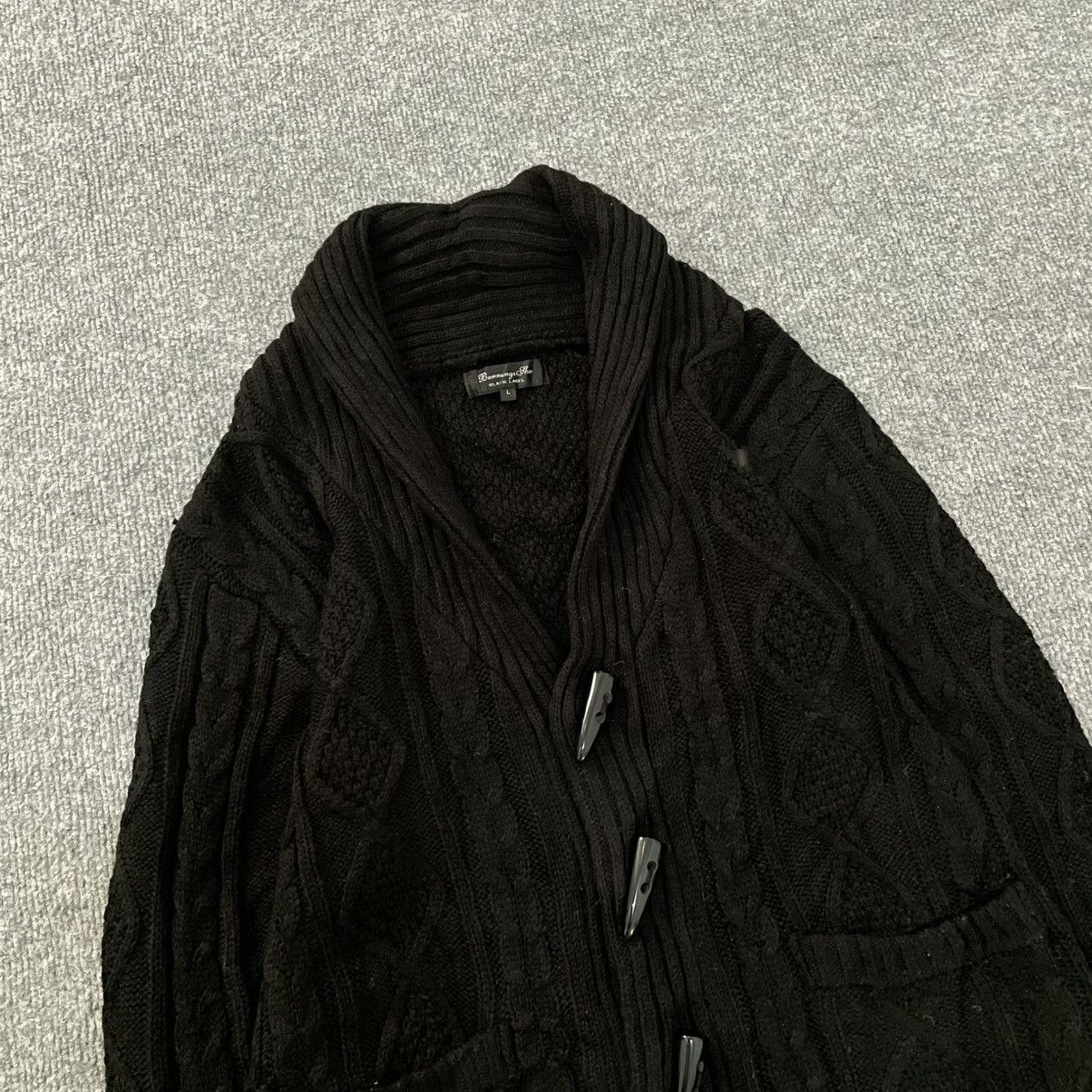 Japanese Brand Berning Sho Black Label Cable Knitted Sweater Cardigan Size US L / EU 52-54 / 3 - 3 Thumbnail