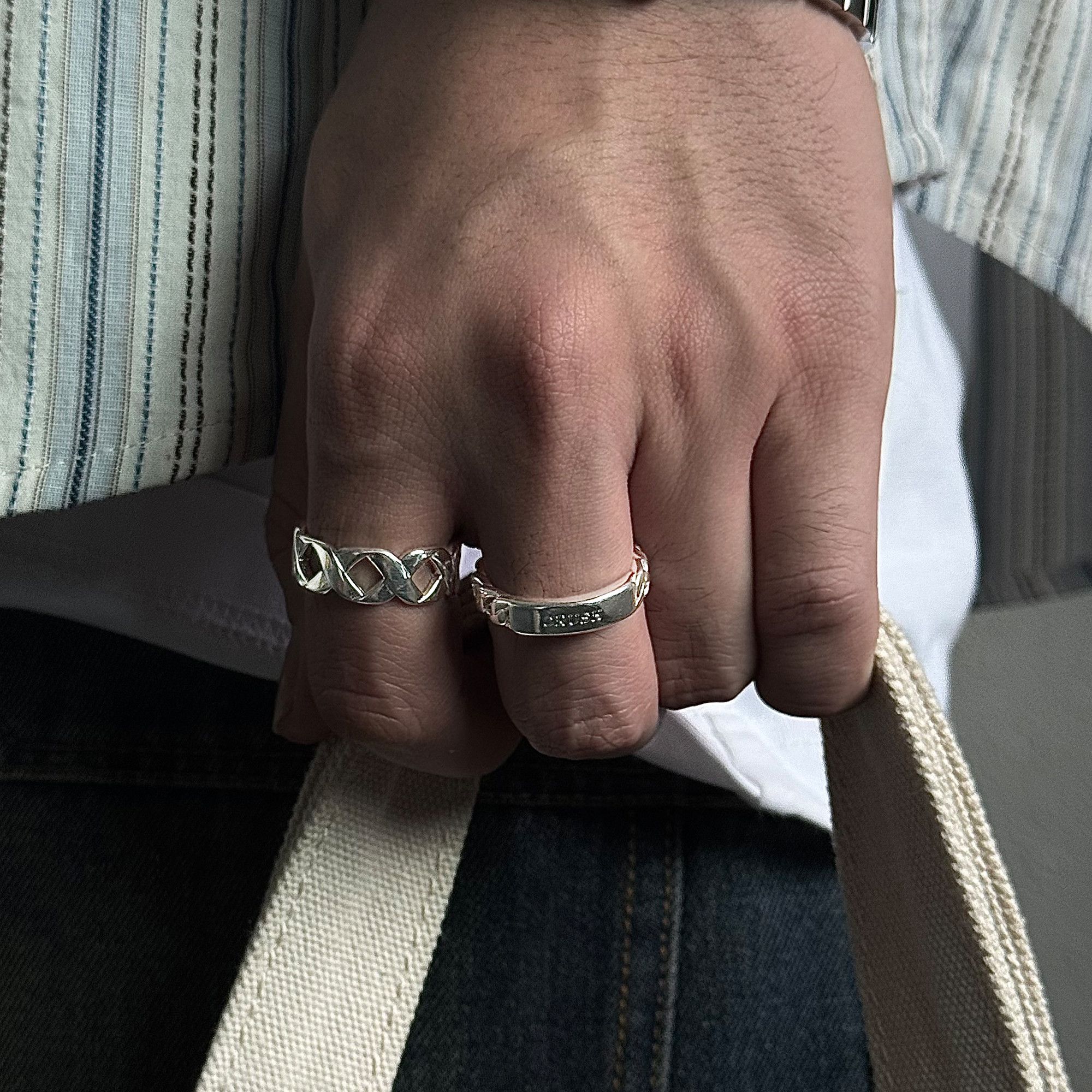 Jewelry Rare Jewelry Rings Open Size Chrome Ring (Size 7-13) Size ONE SIZE - 4 Thumbnail