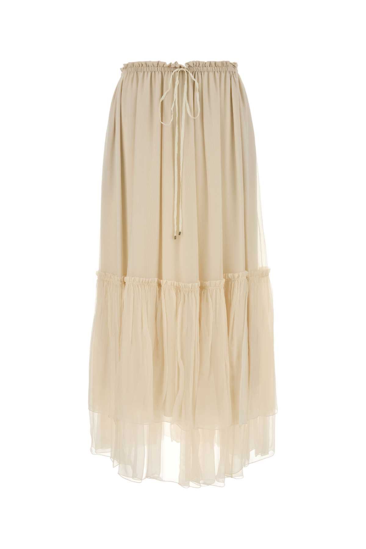 Chloe Cream Crepe Skirt Size 30" / US 8 / IT 44 - 1 Thumbnail