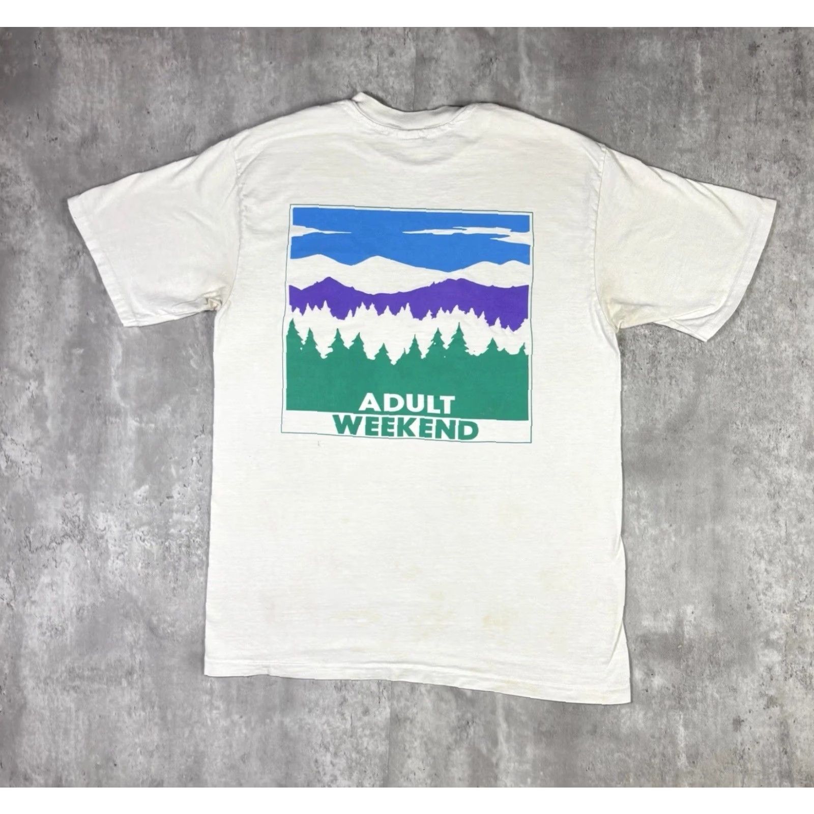 Vintage VINTAGE Mosey Wood T-Shirt Adult Large White 90s Short Sleeve Crew Neck Preshrunk Cotton Regular Size US L / EU 52-54 / 3 - 2 Thumbnail