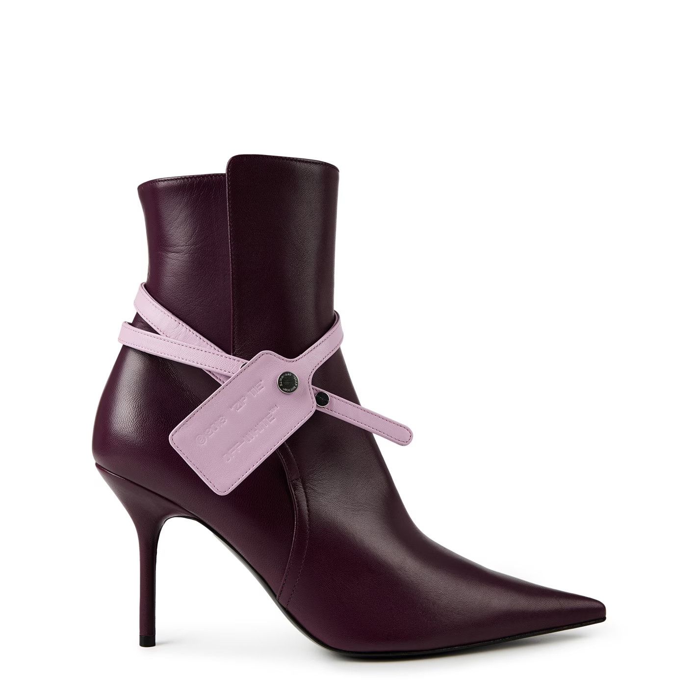 Off-White o1g2r1mq0125 Nappa Zip Boots in Burgundy Size US 9 / IT 39 - 1 Thumbnail