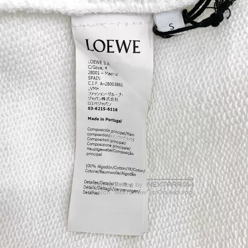 Loewe Loewe White Letter Printed Cotton Crewneck Long Sleeve Swe Size S / US 4 / IT 40 - 7 Thumbnail