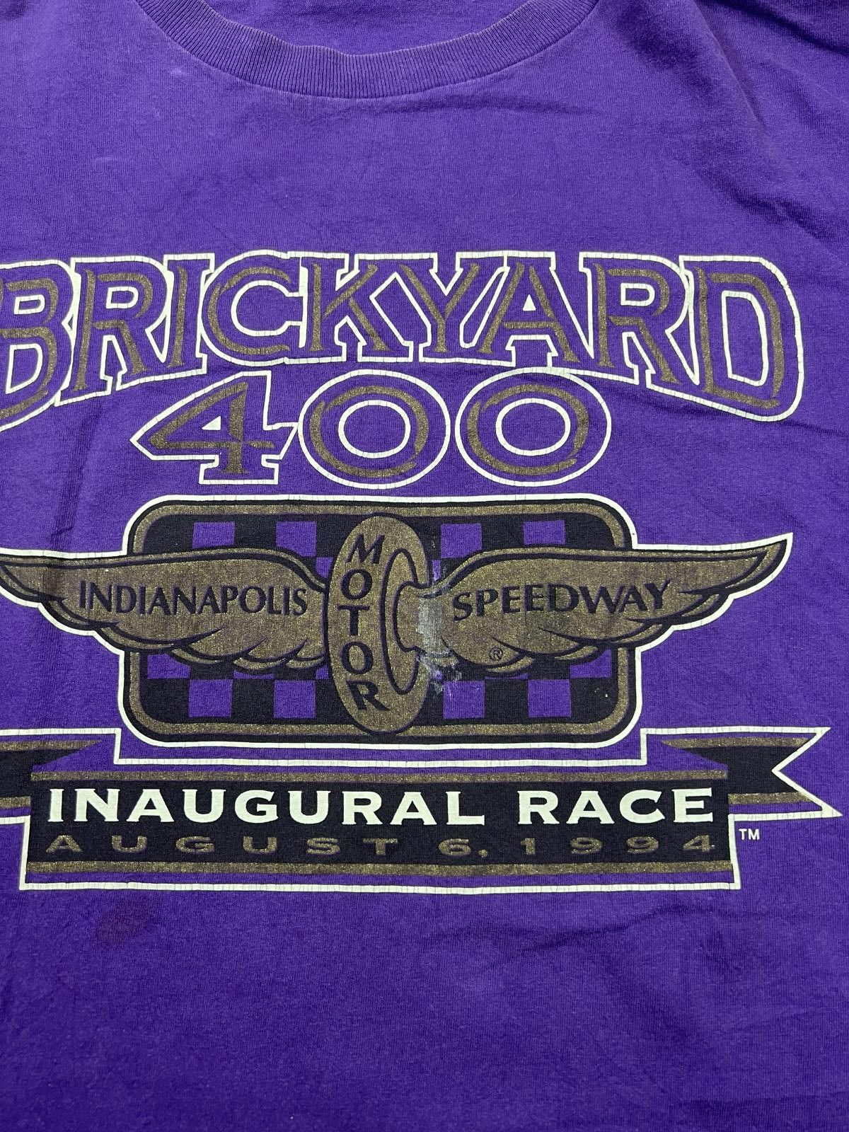Logo Athletic Brickyard 400 Indianapolis Speedway Race T-Shirt XL Purple Size ONE SIZE - 2 Thumbnail