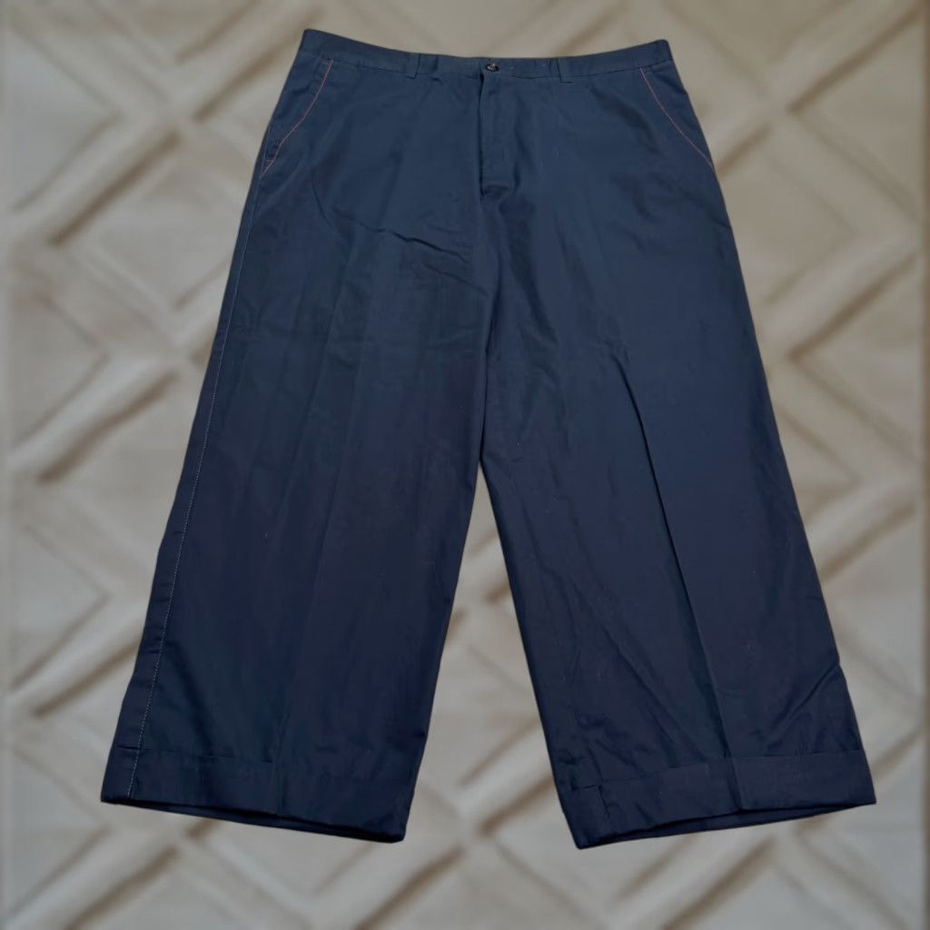 Vintage Unbranded Chino Pants Mens 38x25 Navy Blue Straight Leg Flat Front Casual Work Size US 38 / EU 54 - 1 Thumbnail