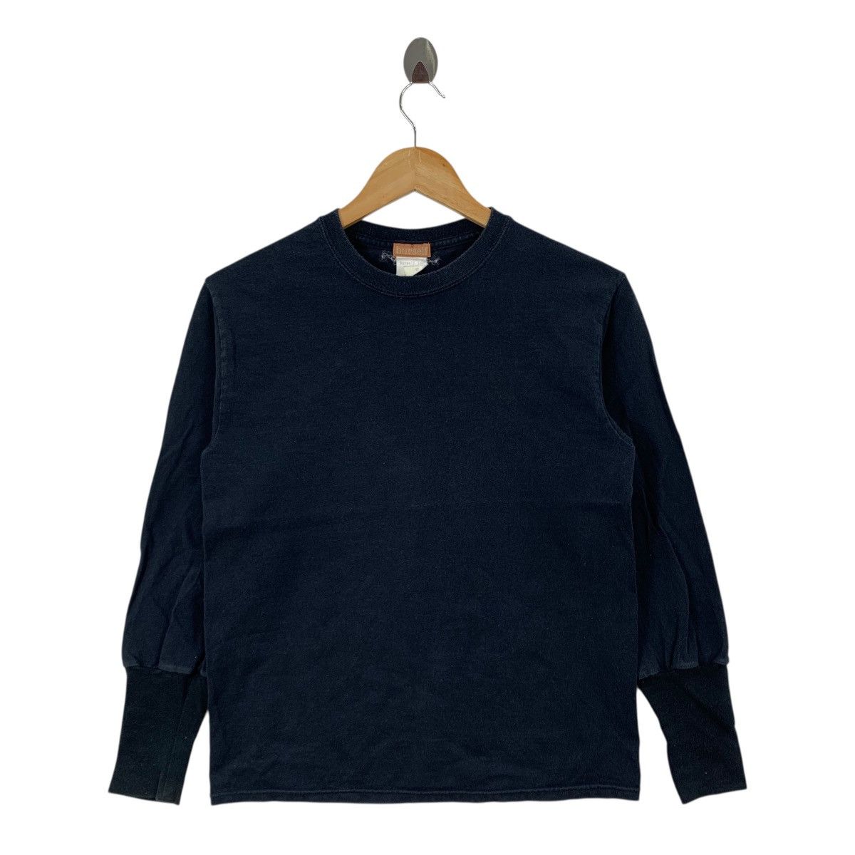 Vintage Vintage BURSELF Japanese Brand Big Cuff Plain Black Tshirt Size US S / EU 44-46 / 1 - 1 Thumbnail