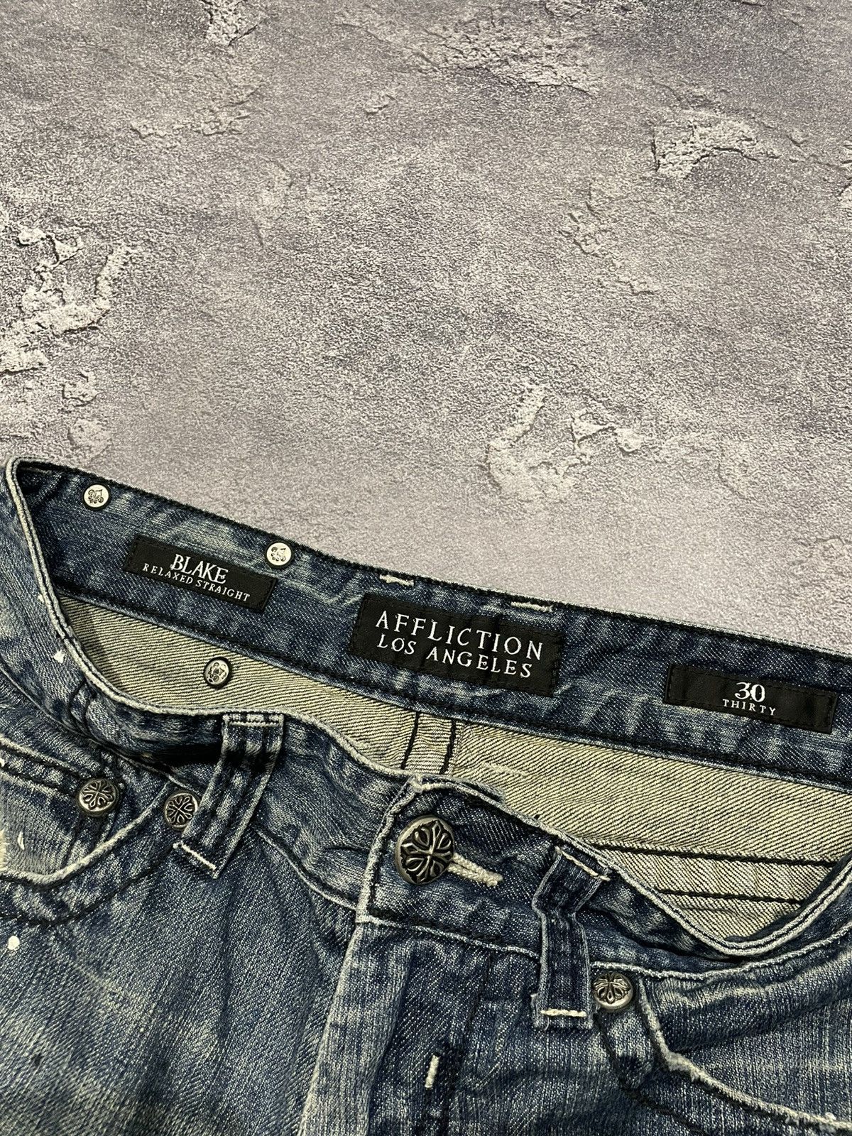 Affliction × Vintage Crazy Y2K Vintage Affliction Faded Distressed Jeans Size US 30 / EU 46 - 7 Thumbnail