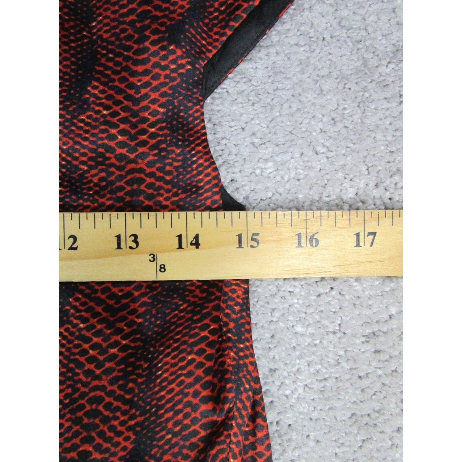 Vintage Hugo Boss Dress Womens 2 Red Satin Silk Knee Length A-Line Pencil Sheath 100% Silk Size XS / US 0-2 / IT 36-38 - 6 Thumbnail