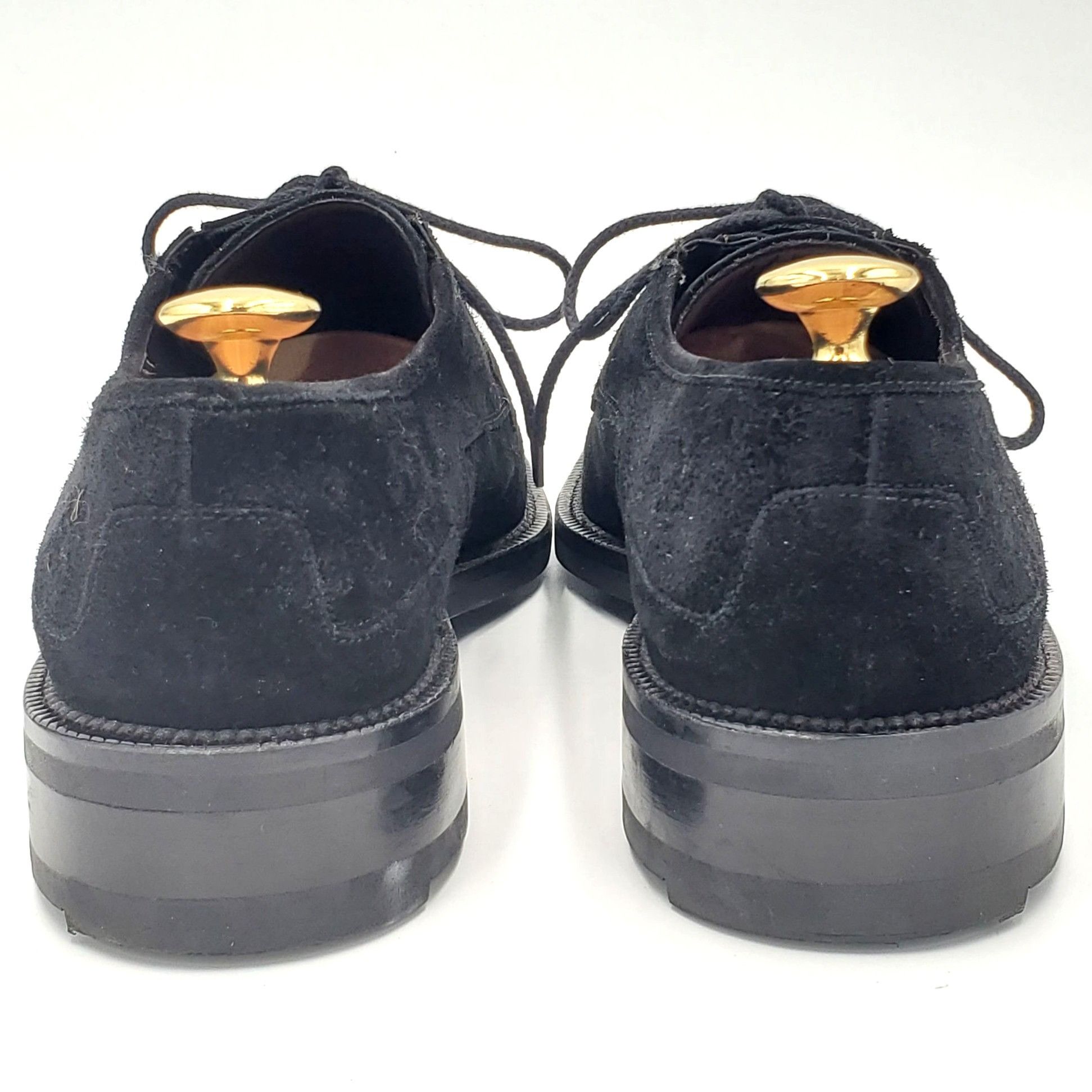 Mezlan Mezlan Dress Shoes Mens 9.5 Black Suede Leather Blucher Size US 9.5 / EU 42-43 - 6 Thumbnail