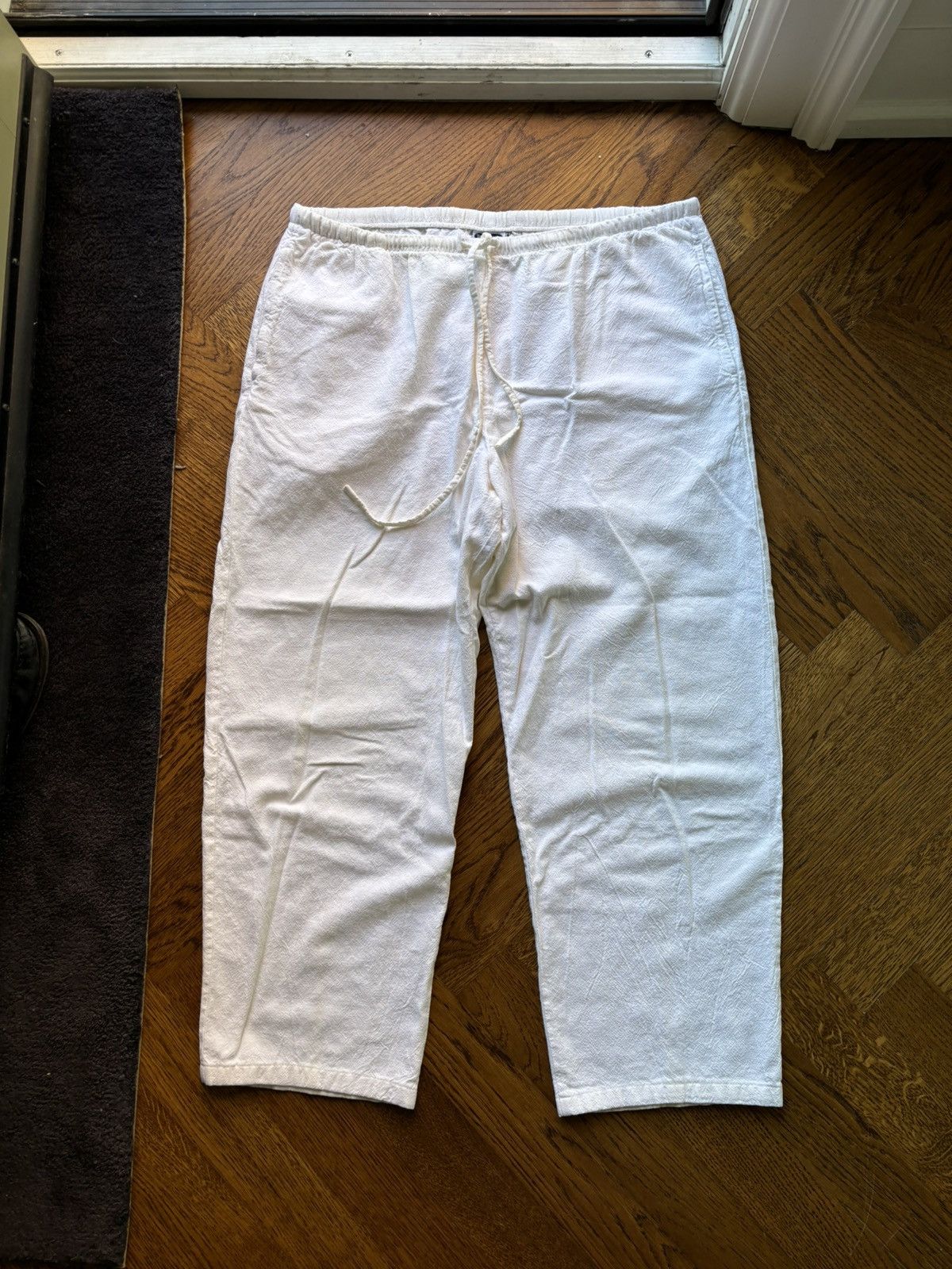 Tilley × Vintage 1990s Tilleys Cotton Pants Vintage Beach Drawstring Monkey Size 36" / US 14 / IT 50 - 1 Thumbnail