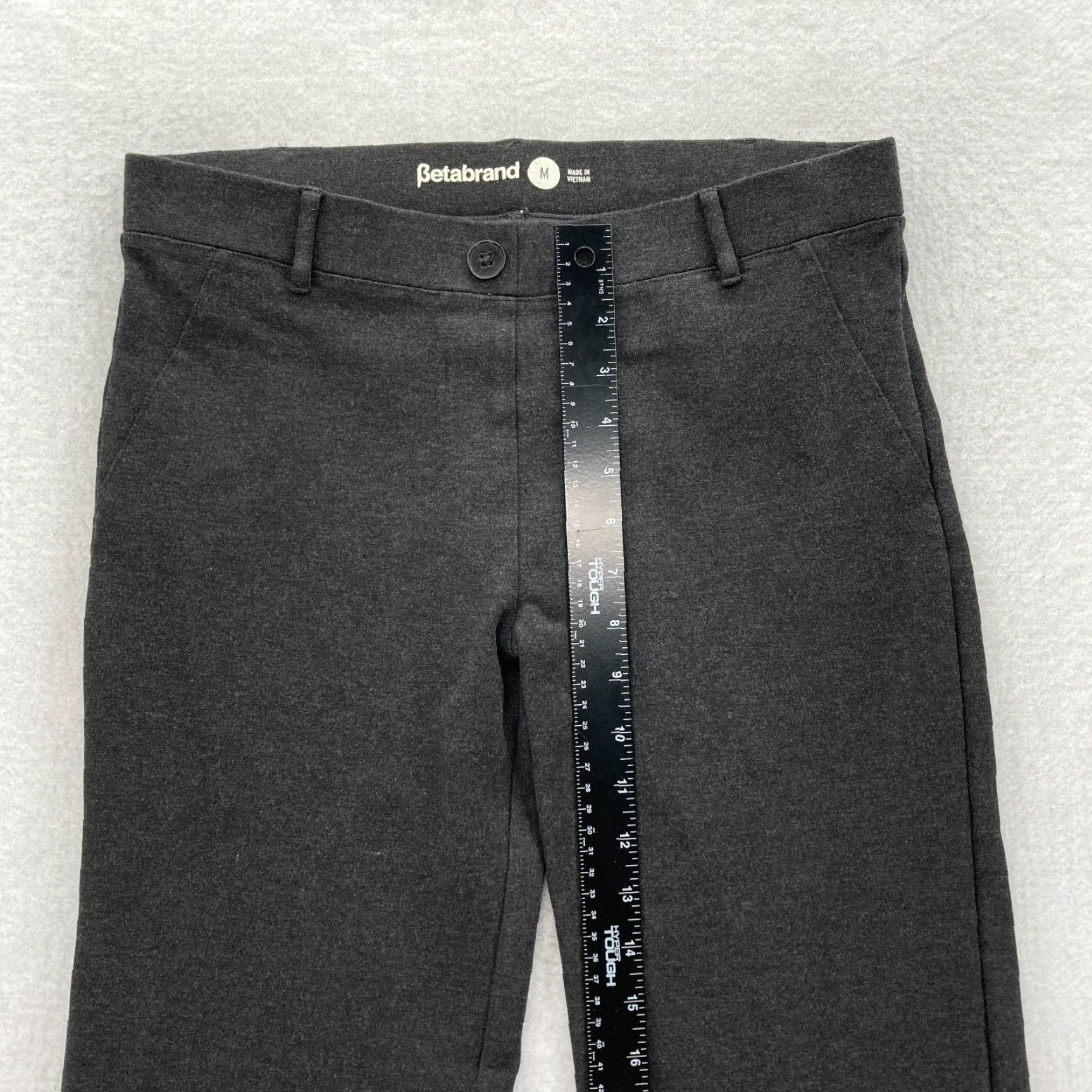 Vintage Betabrand Women's M Gray Super Stretch Dress Pants Yoga Wear Career Pull On Dress Pants Slim Straight 30 In Inseam 31 In Gray Womens Shoes Size 30" / US 8 / IT 44 - 7 Thumbnail