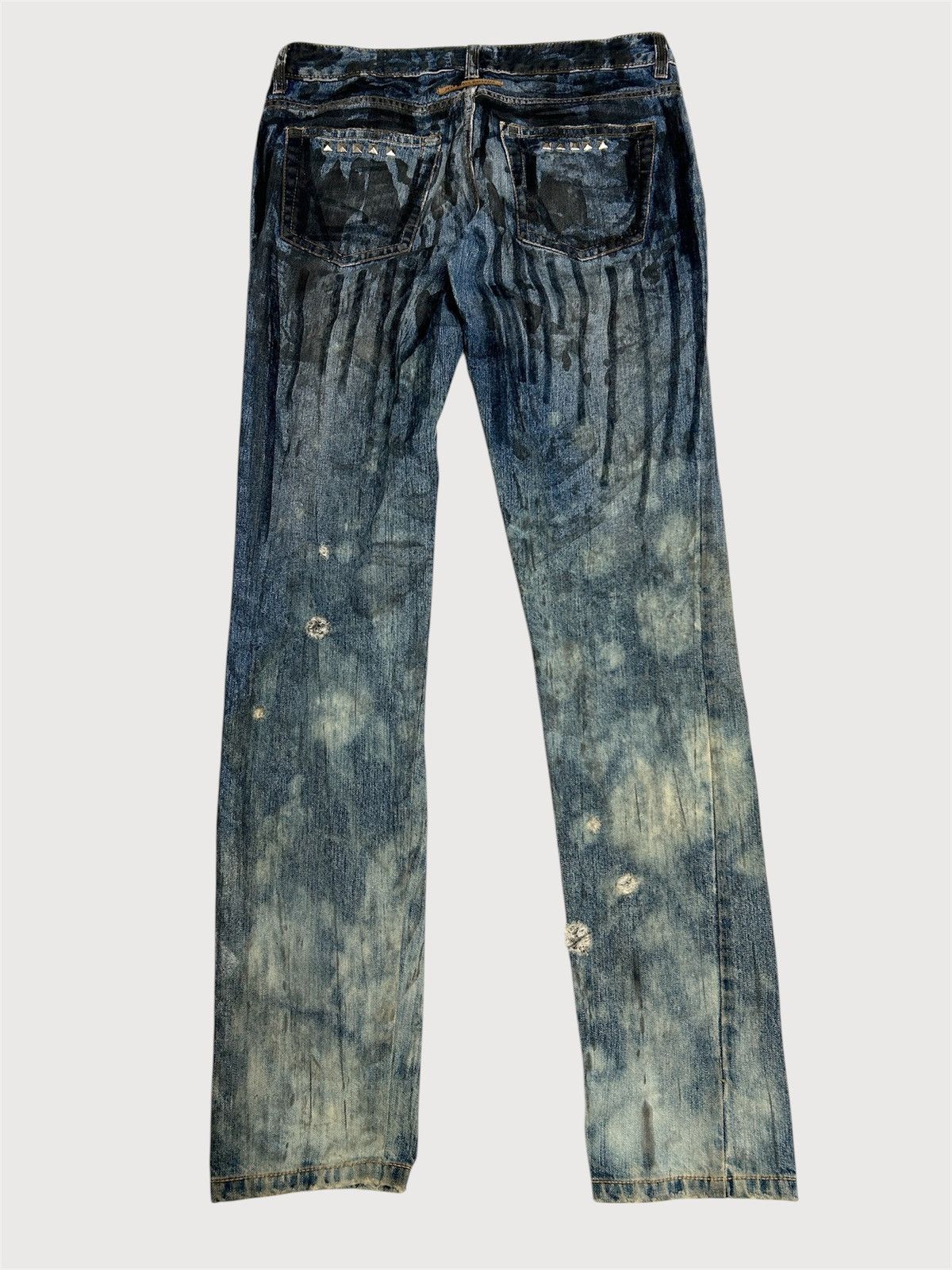 Jean Paul Gaultier 2000s Studded Distressed Denim Size US 31 - 2 Thumbnail