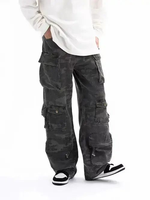 Japanese Brand × Jean Retro multi-pocket workwear distressed camouflage jeans Size US 32 / EU 48 - 1 Thumbnail