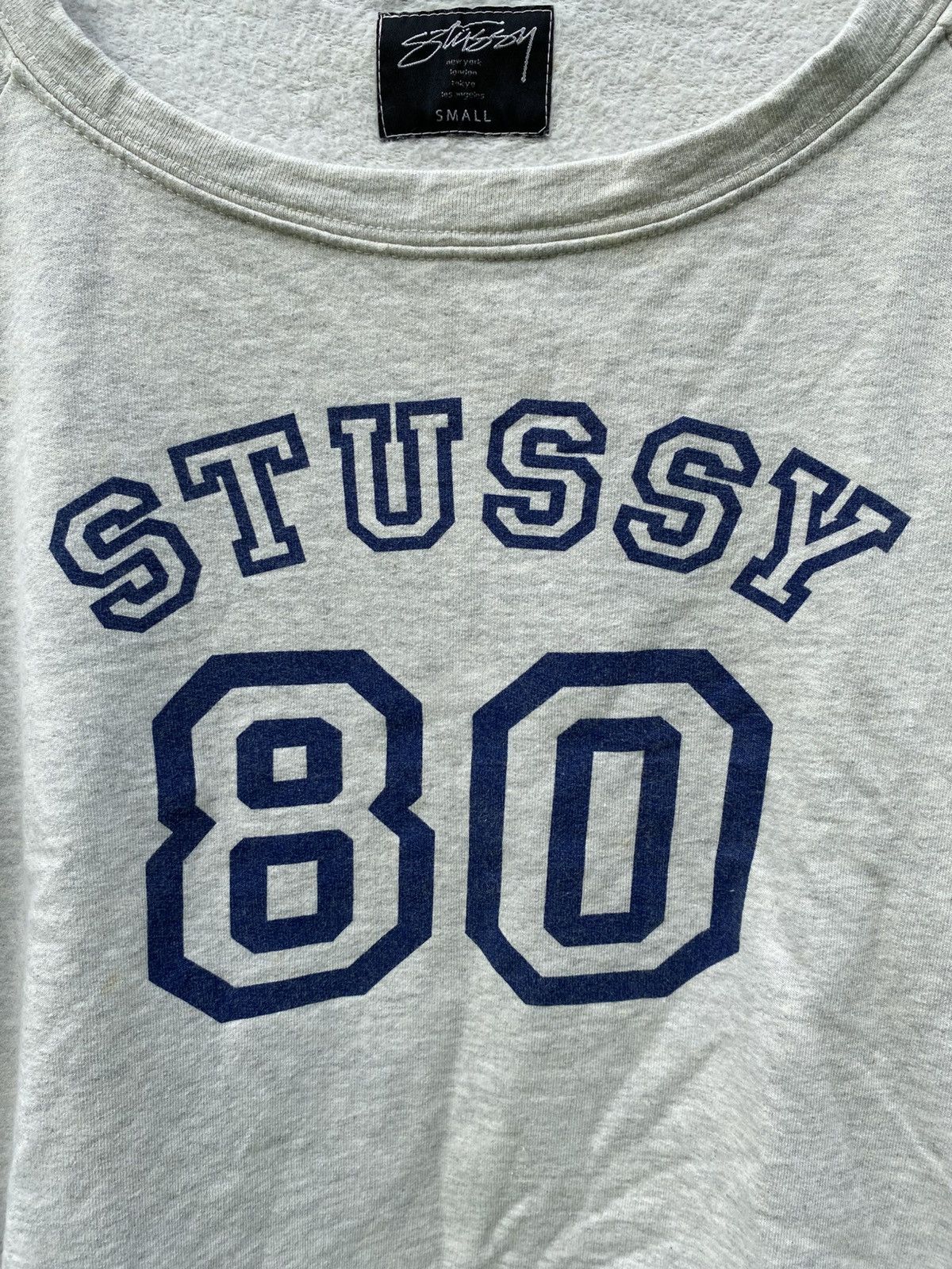 Stussy Stussy Vintage 80 Raglan Crewneck Classic Pullover Soft Grey Size S / US 4 / IT 40 - 7 Thumbnail