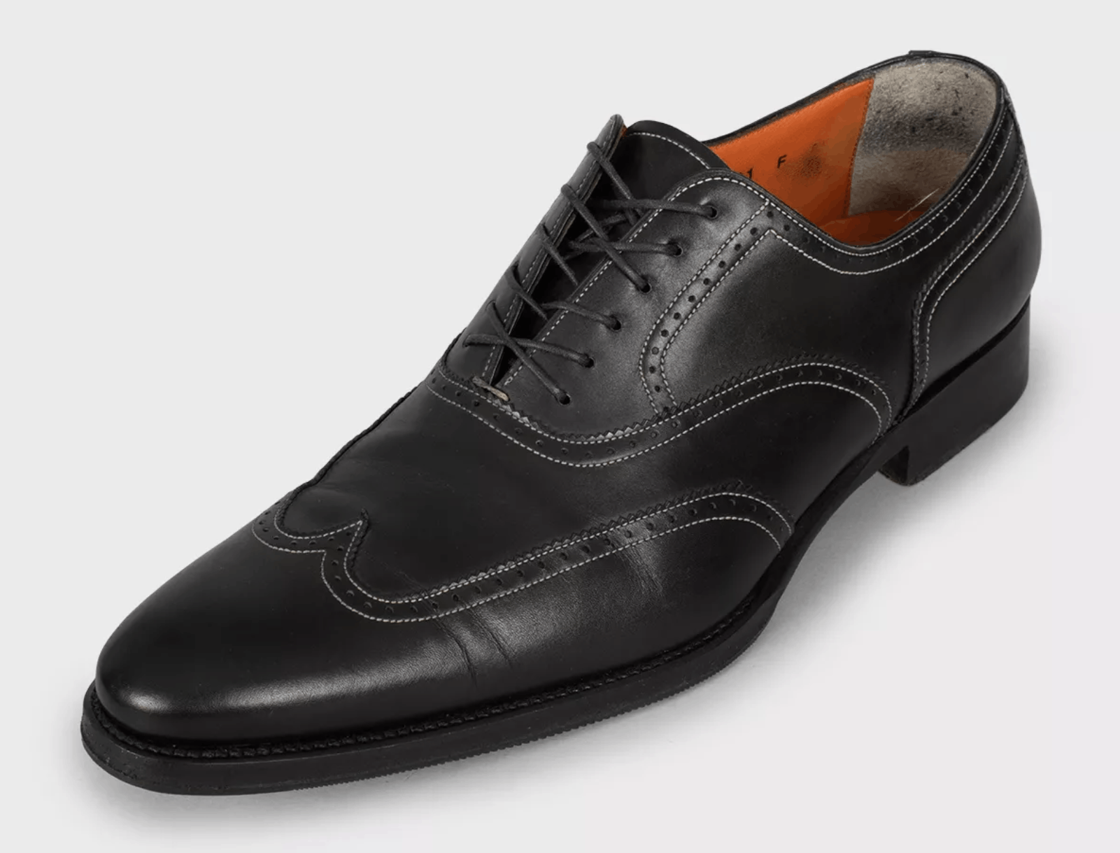 Santoni Santoni Black Leather Brogues Oxford Perforated Lace Up Size US 8.5 / EU 41-42 - 3 Thumbnail