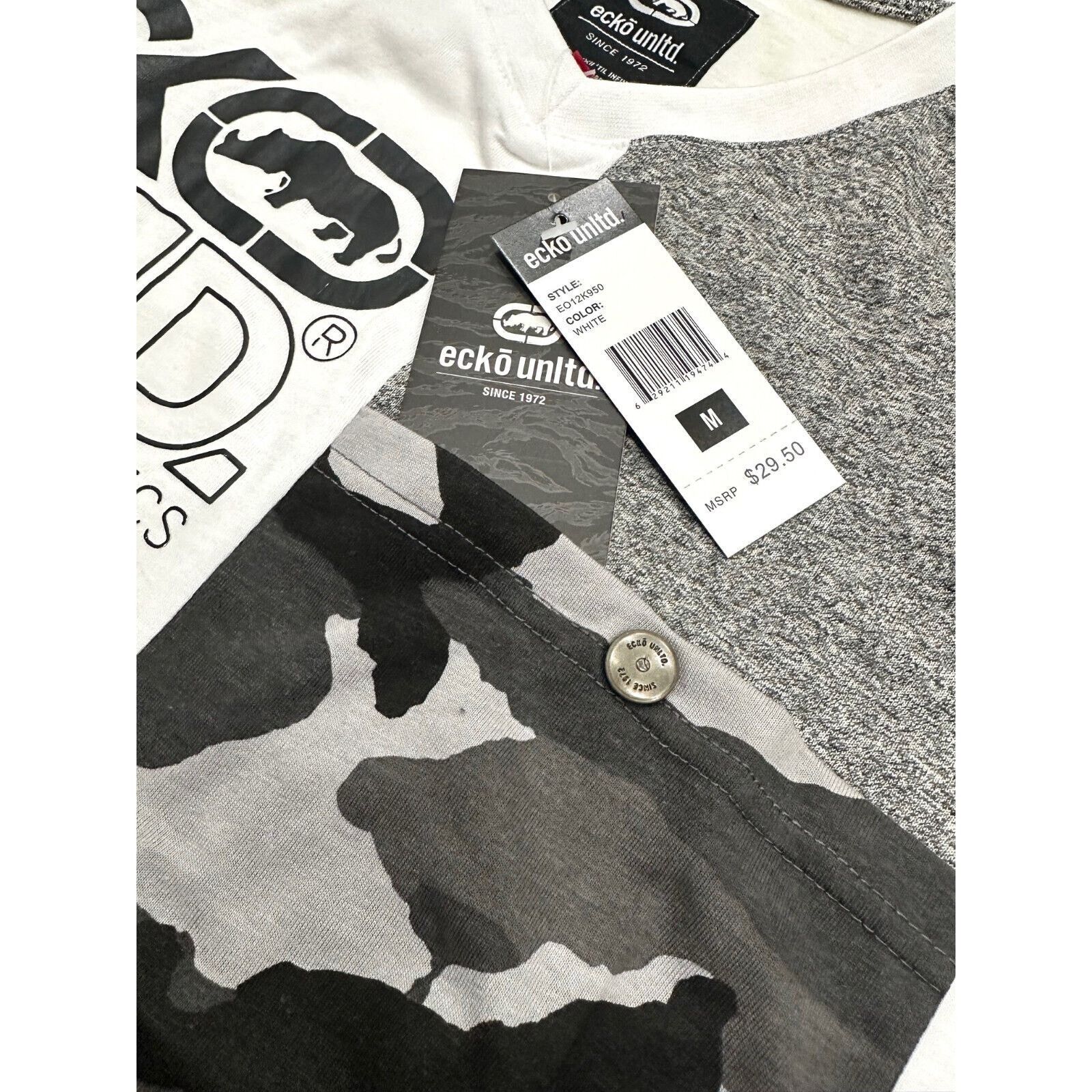 Ecko Unltd. Ecko Unltd V-Neck T-Shirt Stitched Colorblock Pocket Tee Size US XL / EU 56 / 4 - 3 Thumbnail