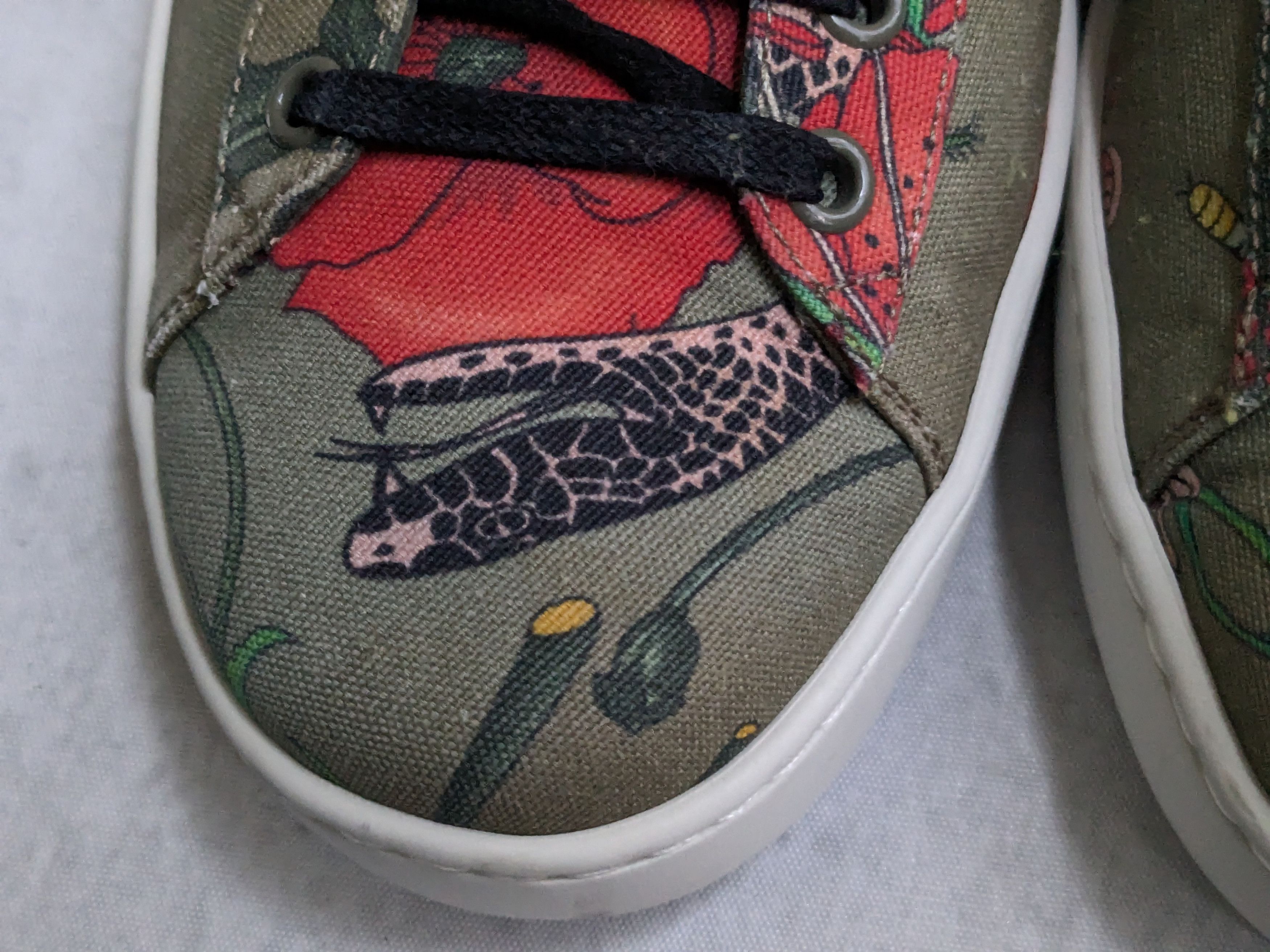 Gucci Gucci Ace Sneakers Green Floral Snake 8.5 Low Tops Size US 8.5 / EU 41-42 - 6 Thumbnail