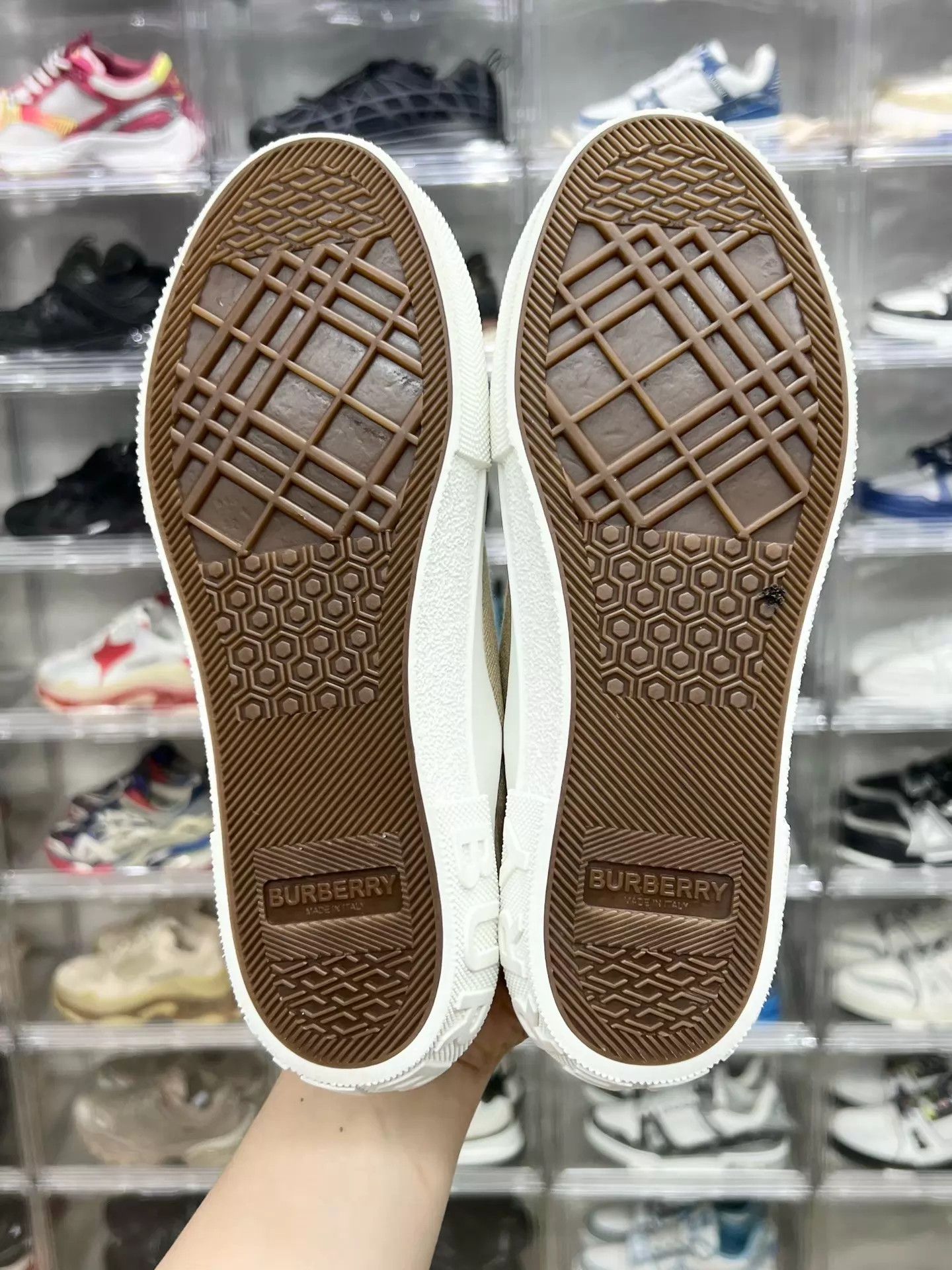 Burberry BURBERRY Low-Top Sneakers White & Brown 38 Size US 7.5 / IT 37.5 - 8 Thumbnail