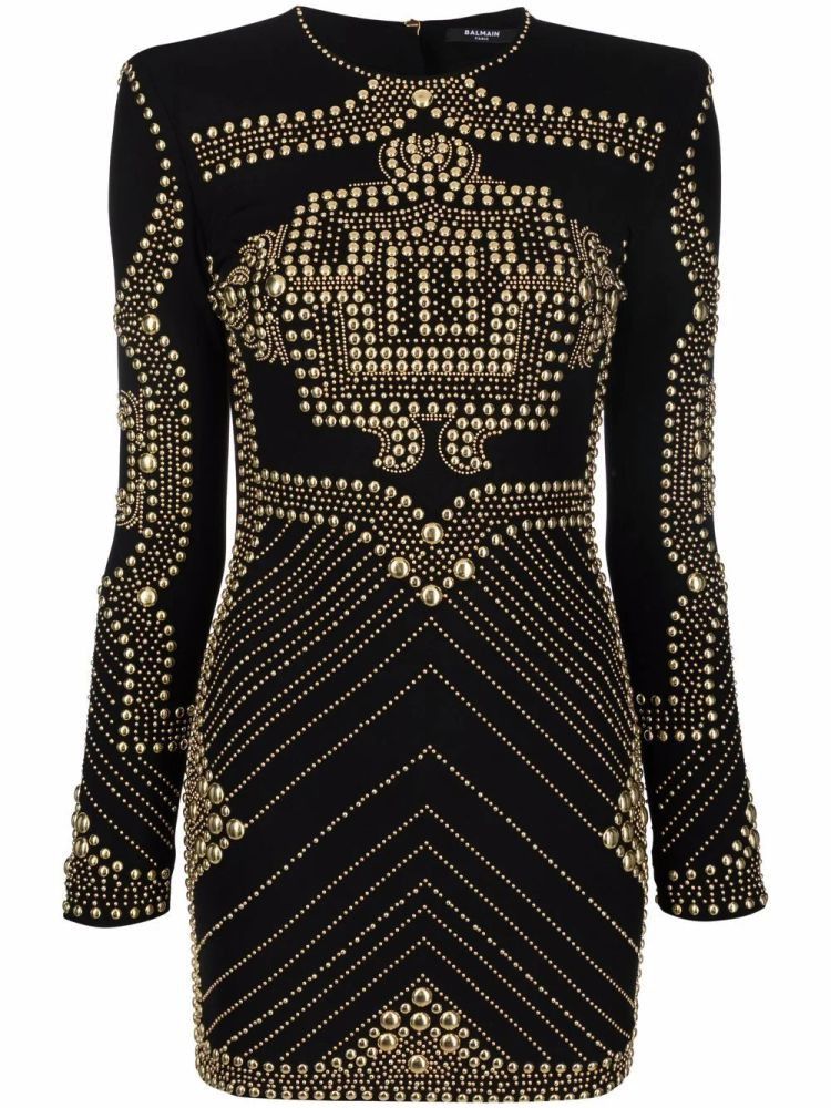 Balmain o1y0525 Elegant Mini Dress in Black Size XS / US 0-2 / IT 36-38 - 1 Thumbnail