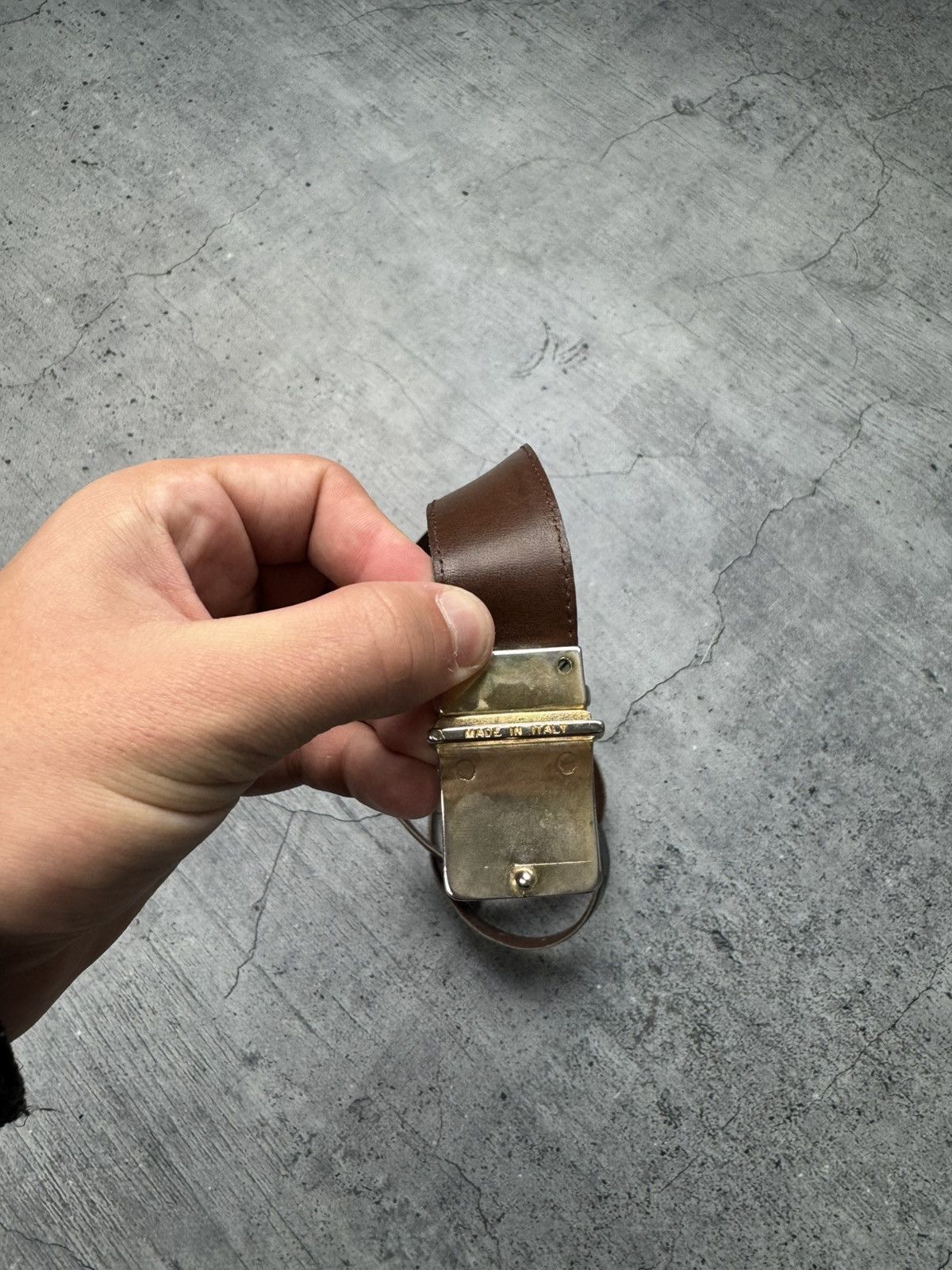 Armani Rare metal Buckle Emporio Armani leather belt 90s rare Size ONE SIZE - 4 Thumbnail