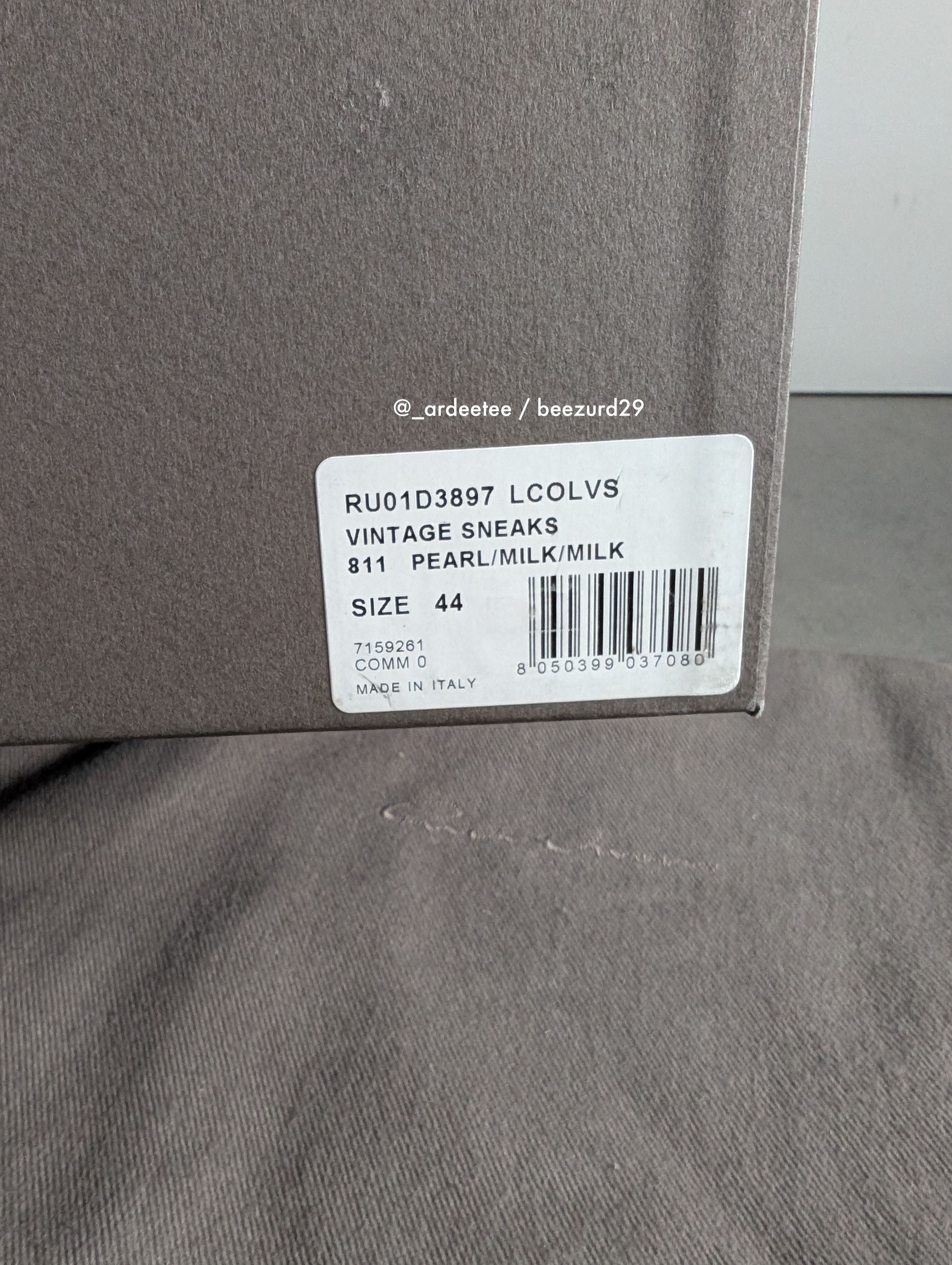 Rick Owens *NEW* LEATHER VINTAGE SNEAKERS VANS LIGHT GRAY PEARL Size US 11 / EU 44 - 10 Thumbnail