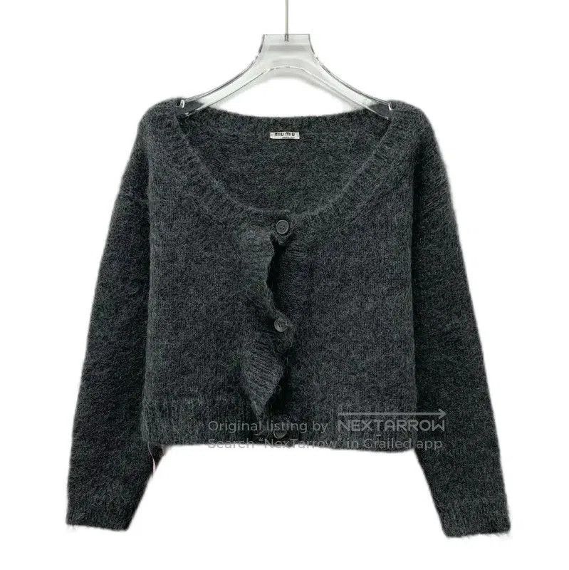 Miu Miu Miu Miu Dark Gray Women's Cardigan Sweater . Size S / US 4 / IT 40 - 1 Thumbnail