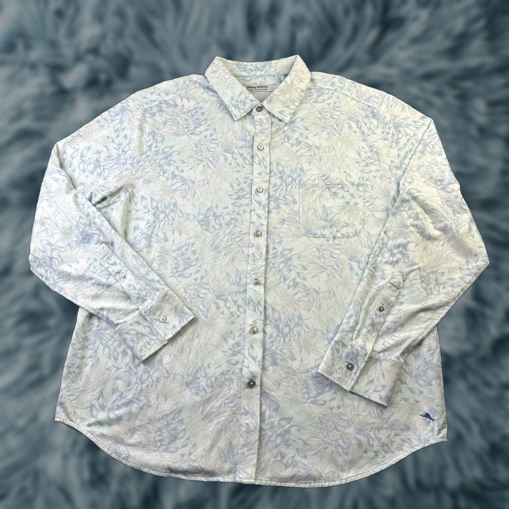 Tommy Bahama Tommy Bahama Shirt Mens 2XL San Lucio Button Up Islandzone Performance Floral Long Sleeve Collared Casual Cotton Polyester Embroidered Flower Size US XXL / EU 58 / 5 - 1 Thumbnail