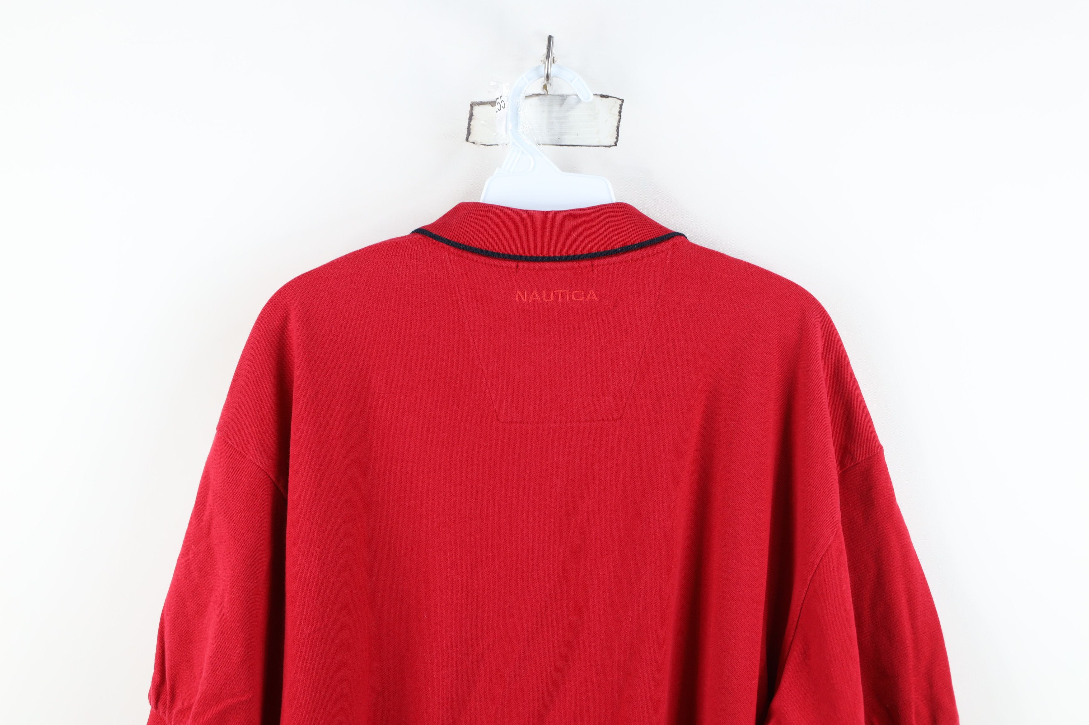 Nautica Vintage 90s Nautica Knit Collared Golf Polo Shirt Red Size US L / EU 52-54 / 3 - 14 Thumbnail