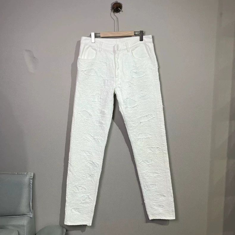 Givenchy Givenchy Distressed white denim pants Size US 33 - 1 Thumbnail