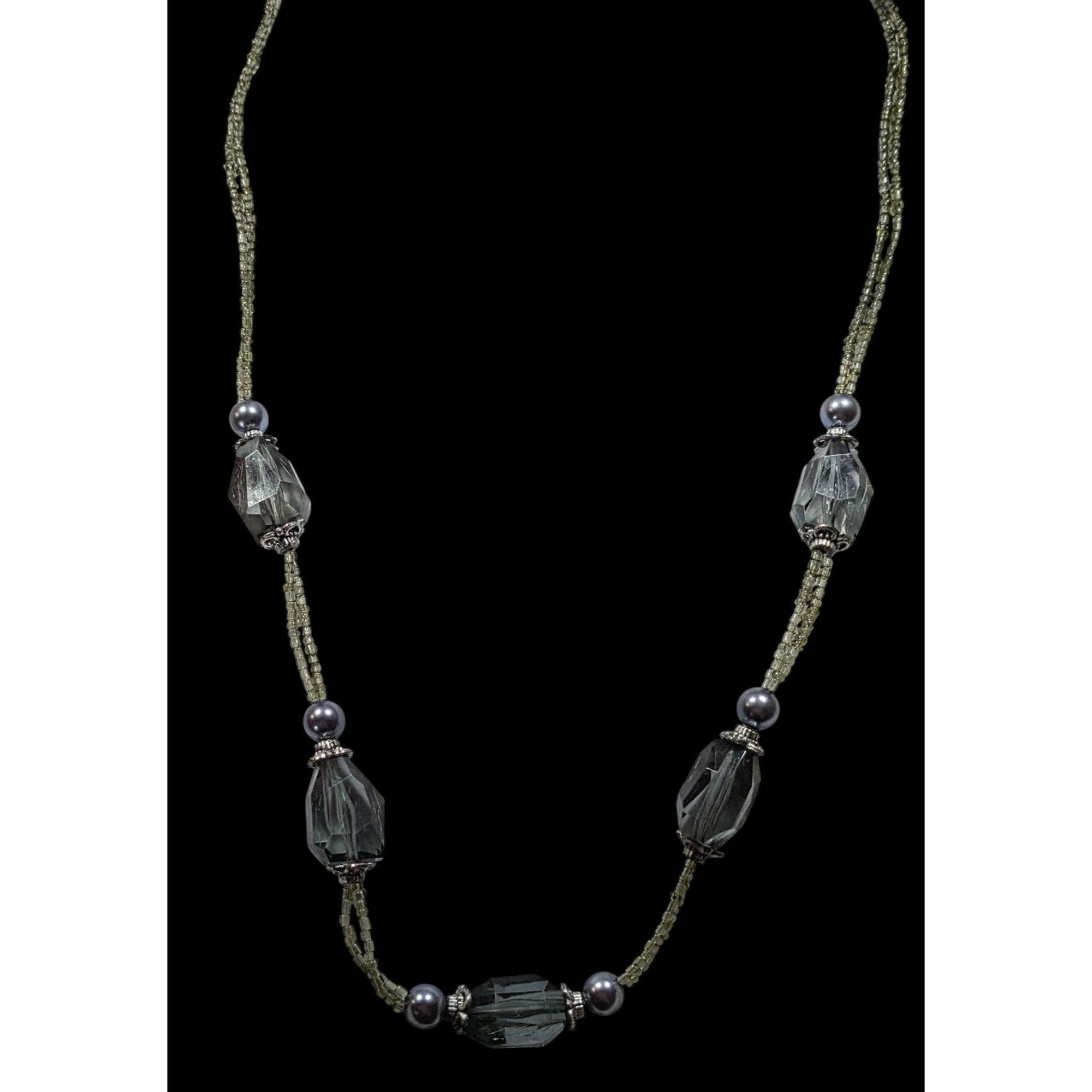 Other Chunky Translucent Grey Glass And Acrylic Beaded Necklace Size ONE SIZE - 5 Thumbnail