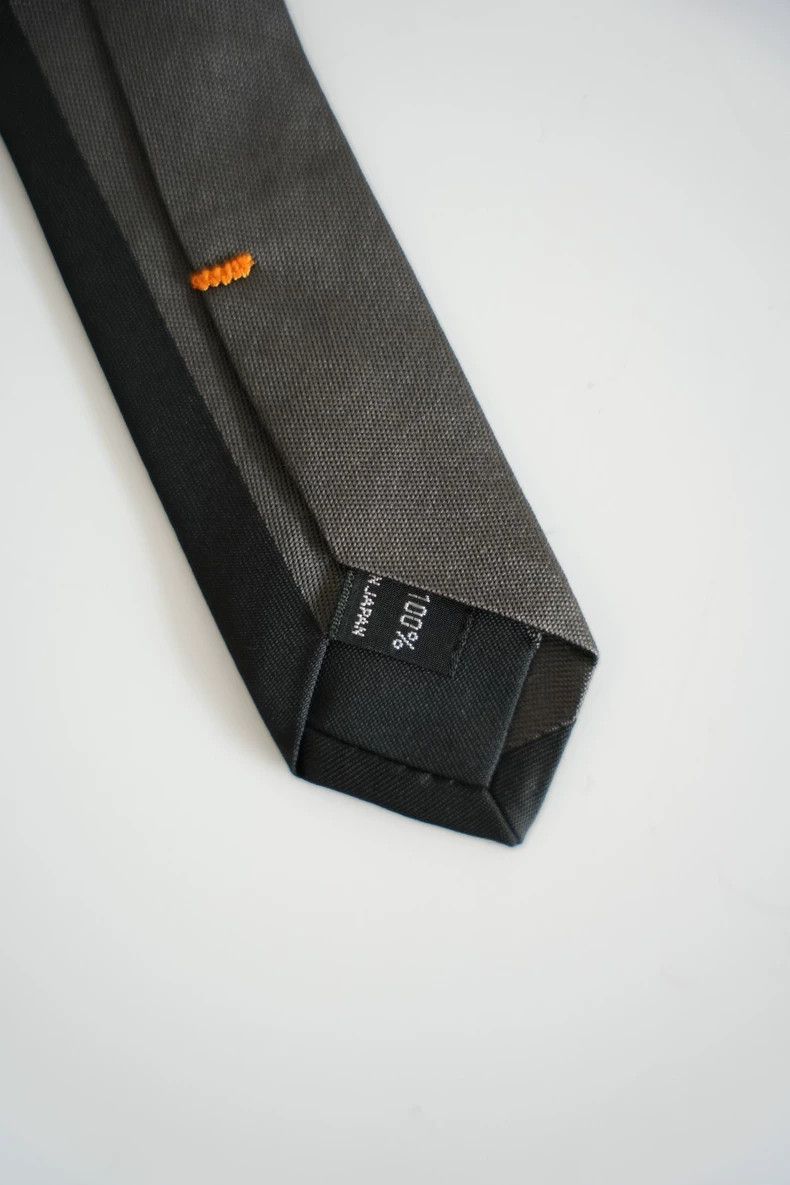 Yohji Yamamoto Yohji YamamotoBlack and grey colour matching silk tie 2503- Size ONE SIZE - 3 Thumbnail