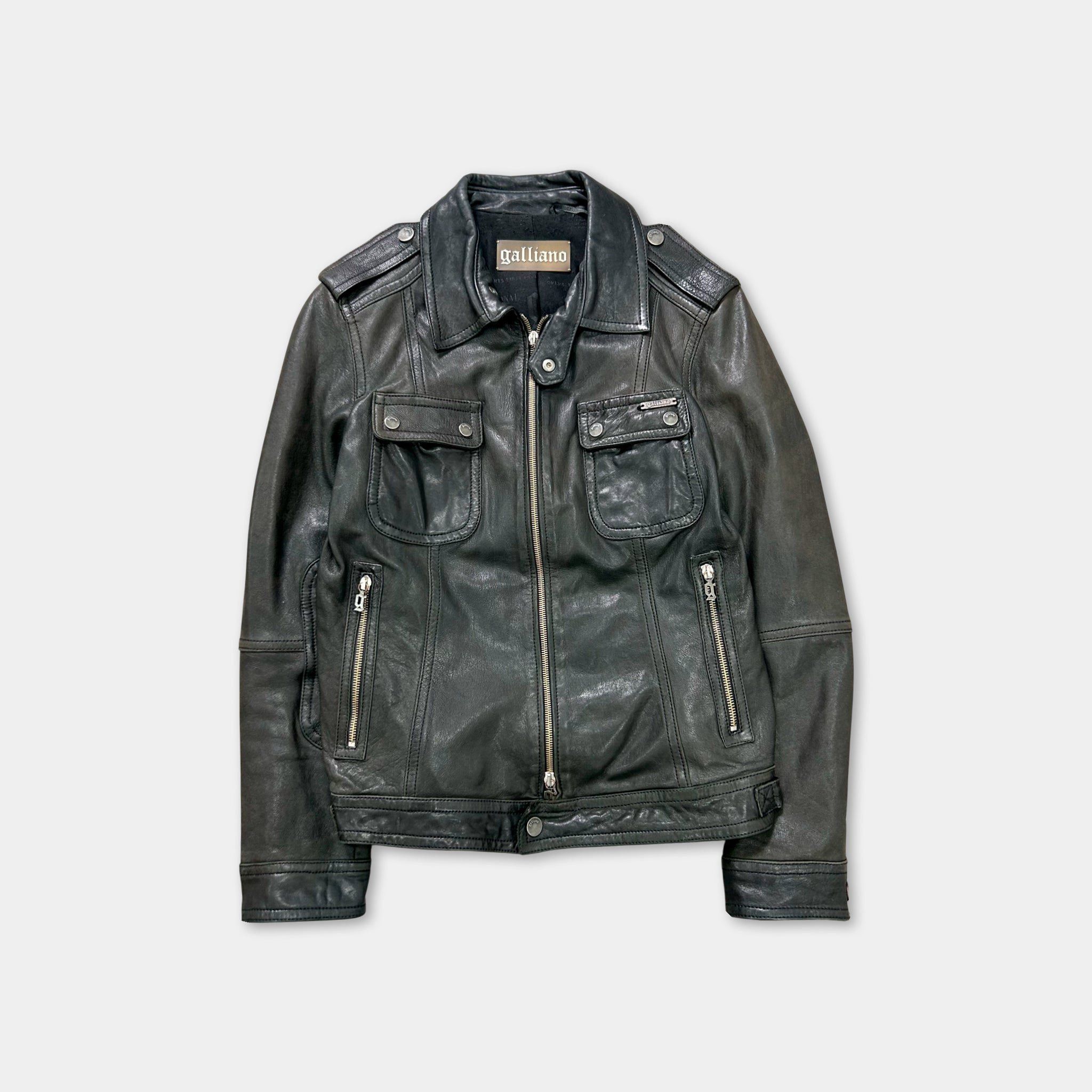 John Galliano John Galliano Biker Leather Cropped Jacket | Grailed