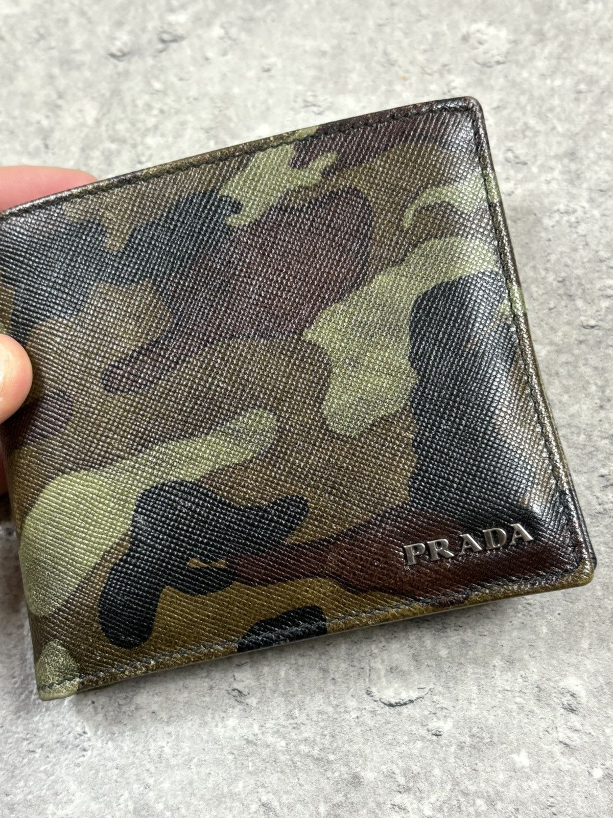 Prada PRADA Leather Camo Bifold Wallet Size ONE SIZE - 3 Thumbnail