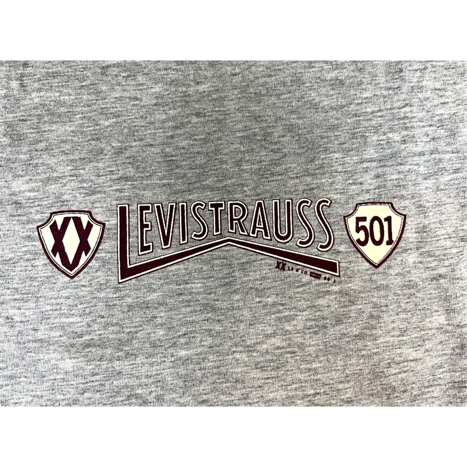 Levi's VINTAGE Levi's 501 Jeans Cult Men's T-Shirt Long Sleeve Sz L Gray 90s Crew Neck NOS Size US L / EU 52-54 / 3 - 4 Thumbnail