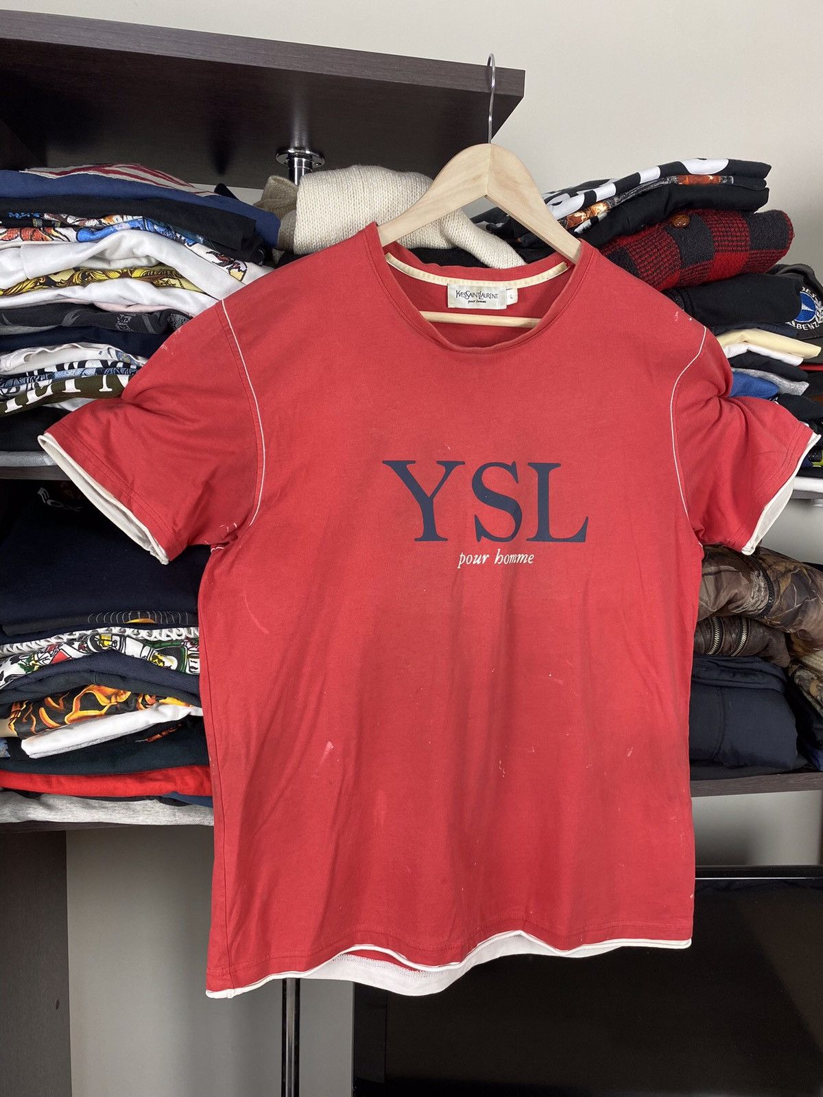Japanese Brand Vintage YSL Yves Saint Laurent Style Work Tee Size US L / EU 52-54 / 3 - 2 Thumbnail
