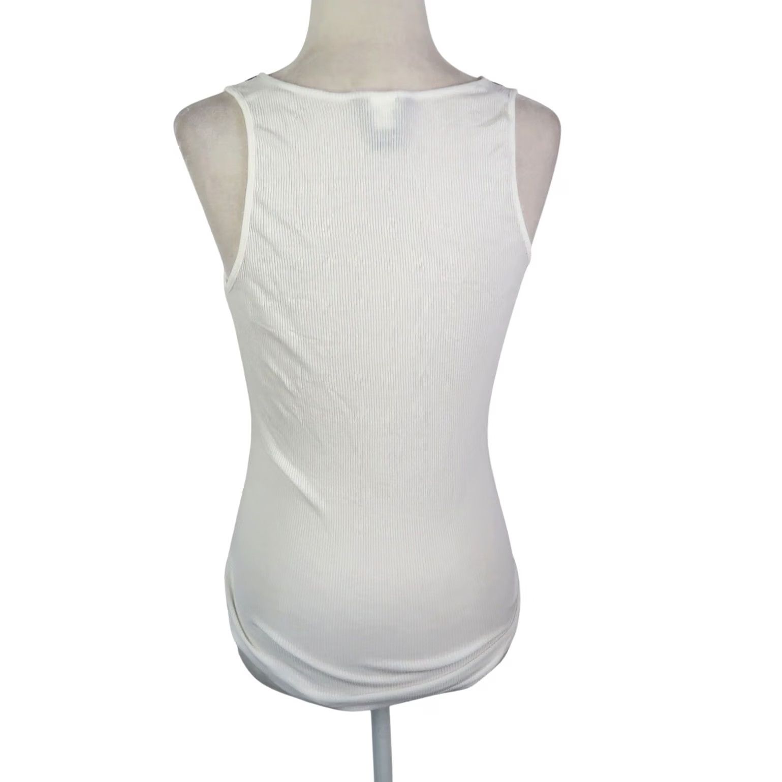 Vintage VINTAGE Moda International White Ribbed Tank Top Grommet Trim M Tank Womens 90s Bohemian XS? Size M / US 6-8 / IT 42-44 - 4 Thumbnail