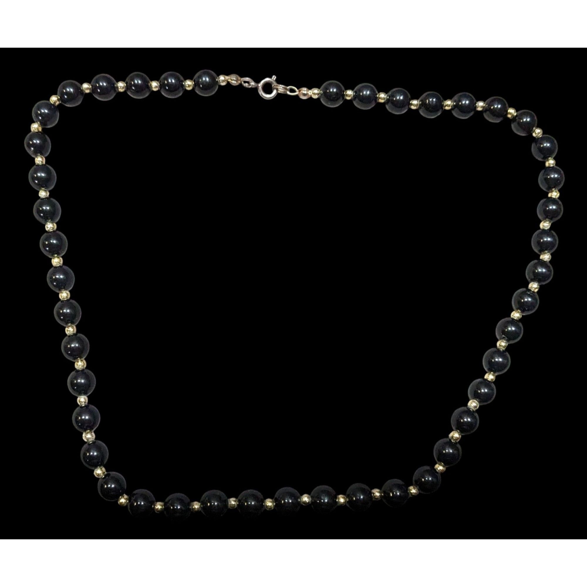 Other Vintage Classic Black And Gold Tone Alternating Beaded Neckl Size ONE SIZE - 1 Thumbnail
