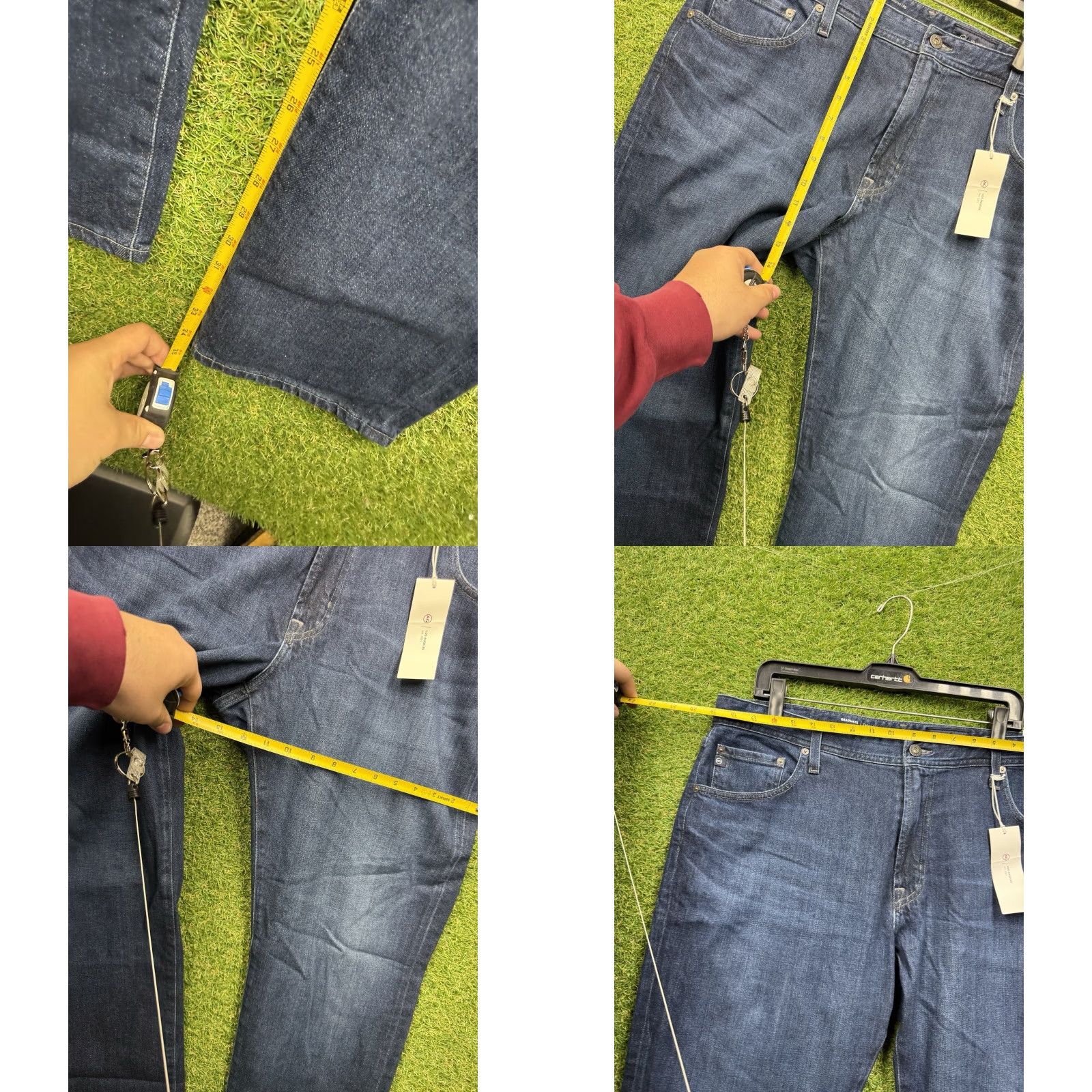 Denime Adriano Goldschmied Jeans Mens 38x34 Dark Wash Denim NWT Logo 5-Pocket Straight Relaxed Fit Blue Adult Mens Size US 38 / EU 54 - 8 Thumbnail