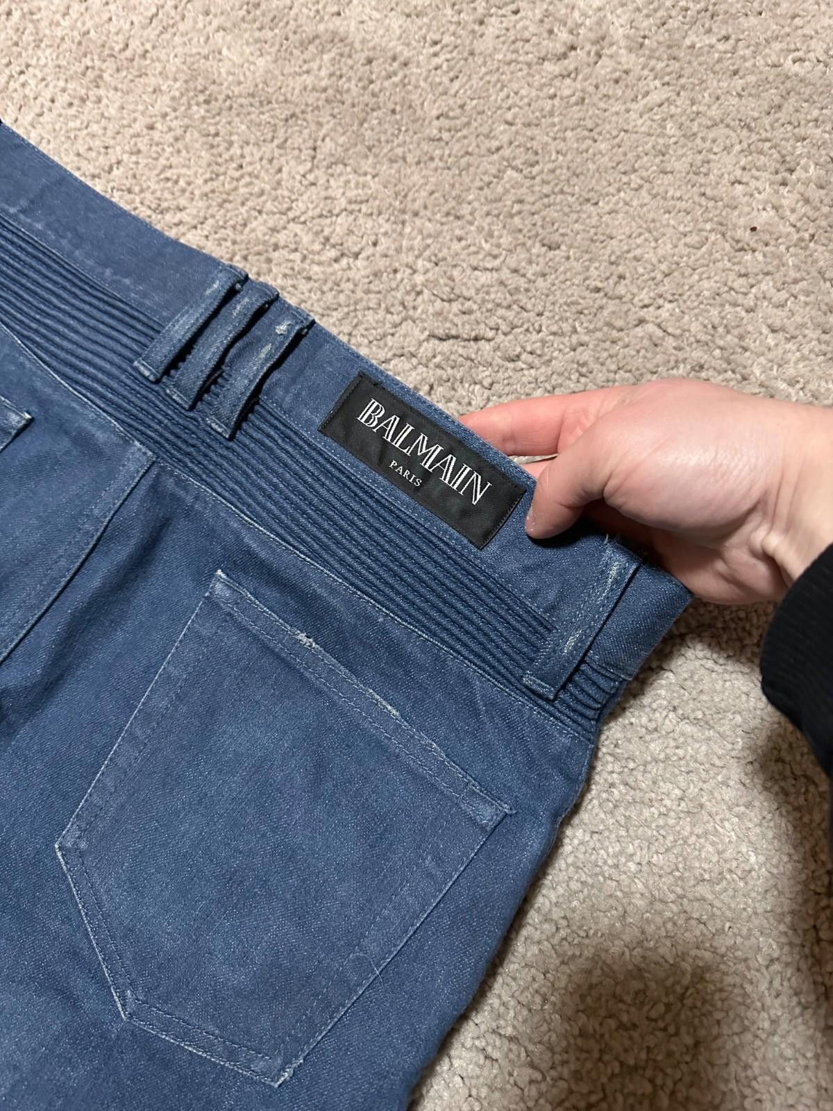 Balmain WOMENS BALMAIN SKINNY BIKER MOTO JEAN SIZE 31 Size 31" - 7 Thumbnail