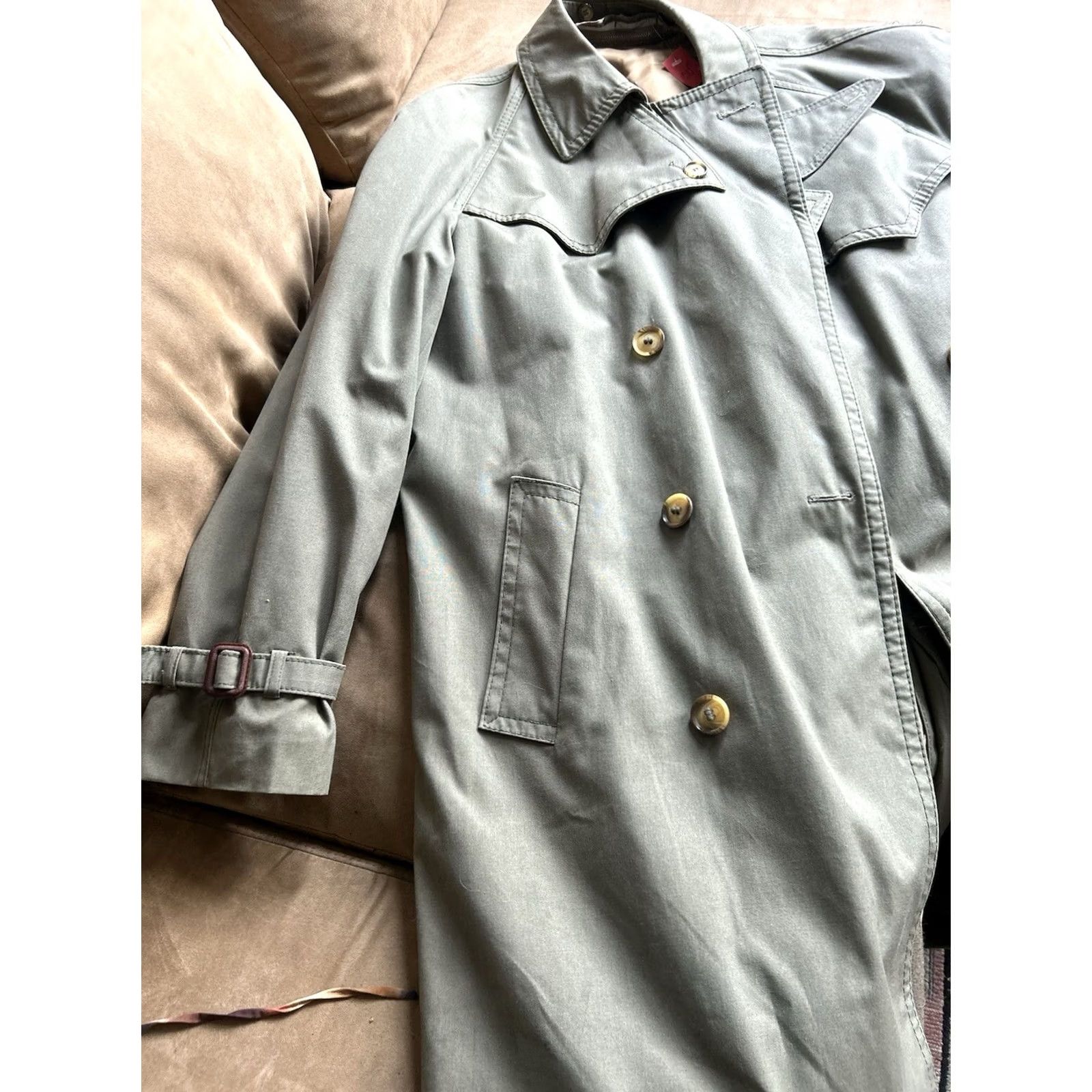 Vintage VINTAGE Army Style Trench Coat Made in Poland Sz Large Mens Jacket Size US L / EU 52-54 / 3 - 2 Thumbnail
