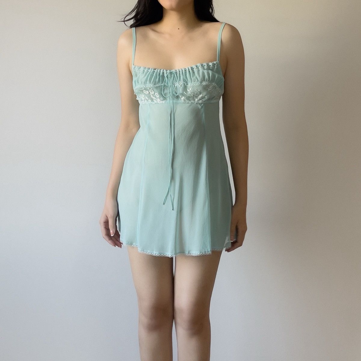 Victoria's Secret Victoria’s Secret Blue Silk Mini Slip Dress (M) Size M / US 6-8 / IT 42-44 - 3 Thumbnail