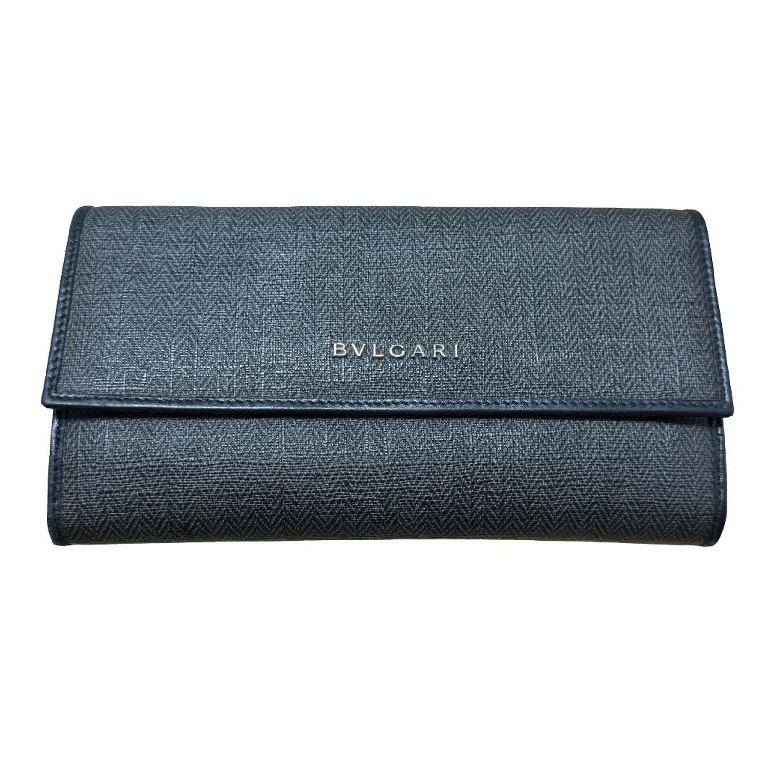 Bvlgari BVLGARI Weekend Long Wallet Gray Chevron MINT COND Size ONE SIZE - 2 Thumbnail