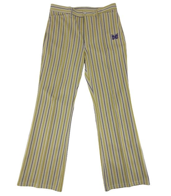 Needles Casual Pants Boot-Cut Jean Poly Striped Slacks Yellow Size US 34 / EU 50 - 1 Thumbnail