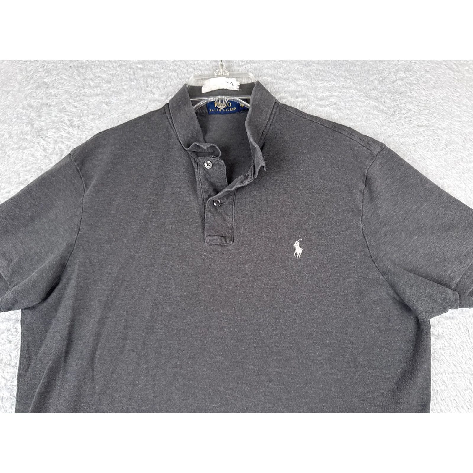 Ralph Lauren VINTAGE Ralph Lauren Polo Shirt Mens XL Gray Cotton Blend Knit Stretch Golf Casual Sports Modern American Size US XL / EU 56 / 4 - 4 Thumbnail