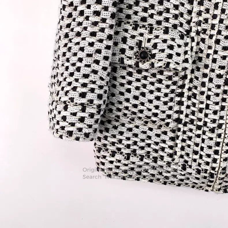 Chanel Chanel Colour-blocked silk lapel zipper woven jacket Size XS / US 0-2 / IT 36-38 - 4 Thumbnail