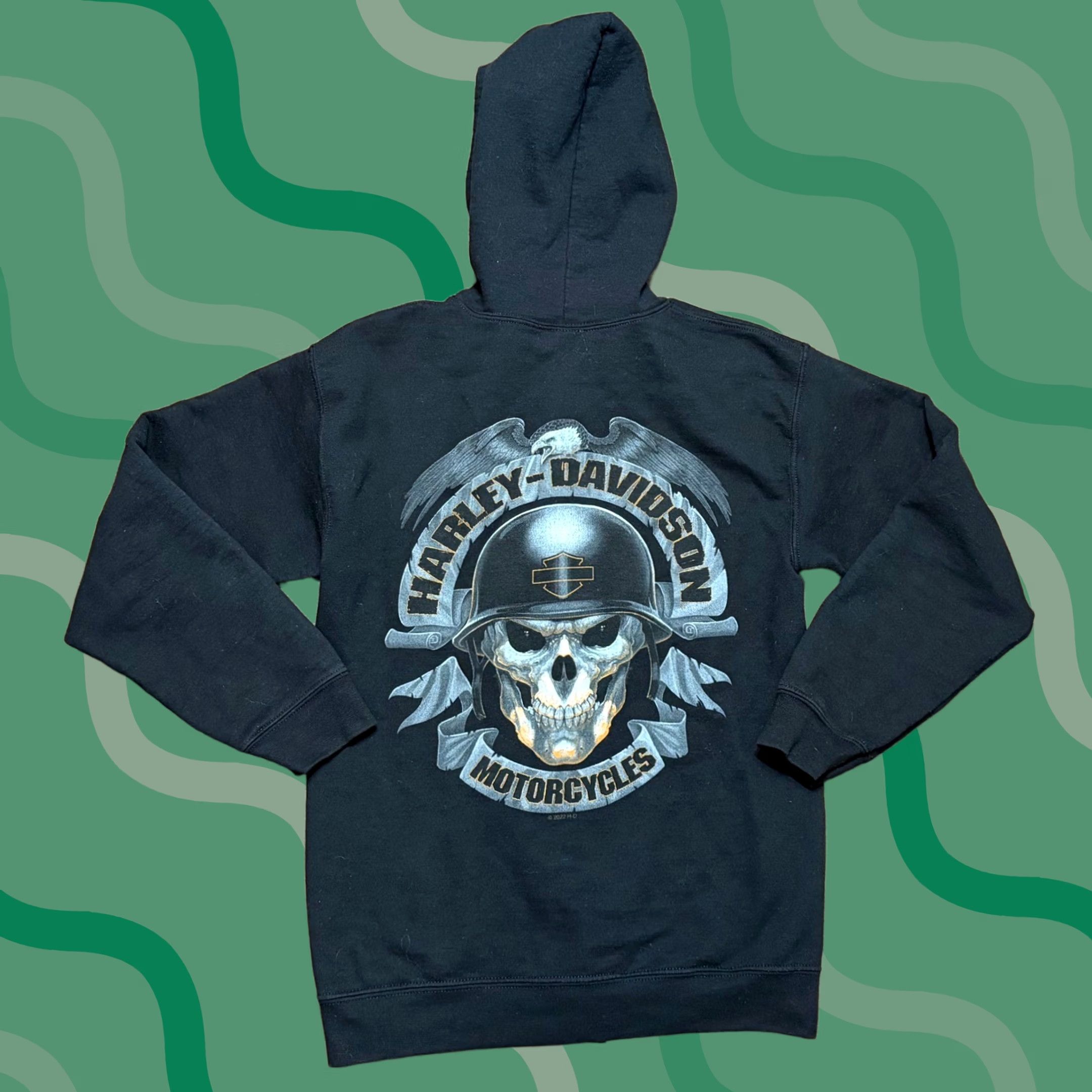 Harley Davidson × Vintage Harley Davidson Skull Zip Hoodie | Grailed