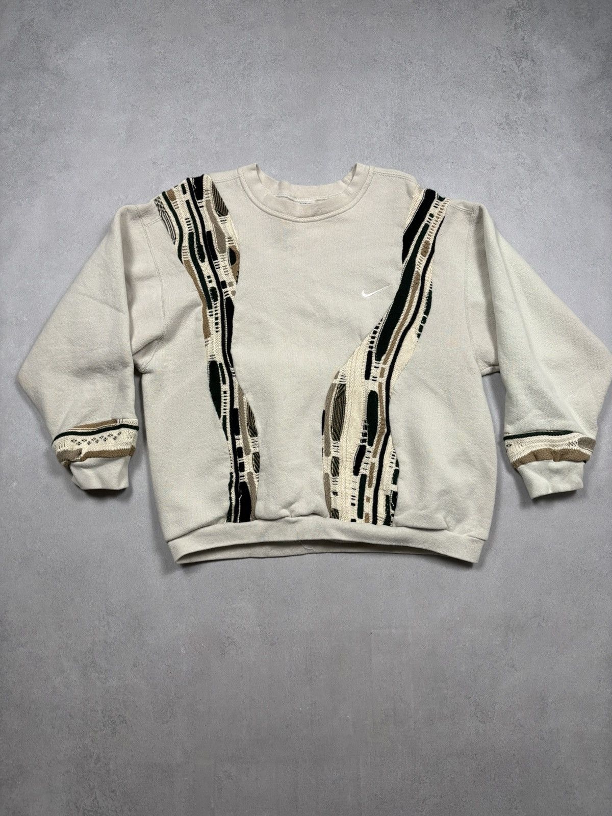 Vintage Reworked Nike Sweatshirt Knit Insert Y2K 90s Coogi