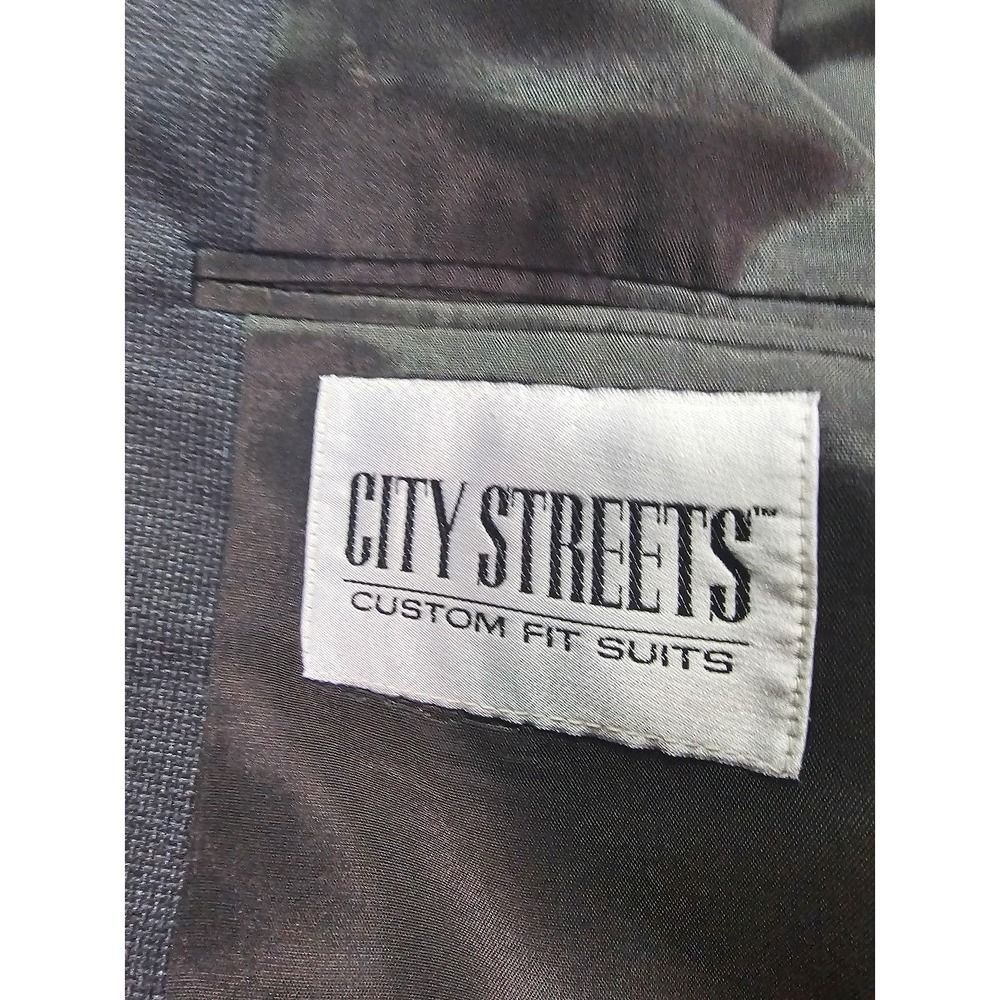 City Streets City Streets Mens Charcoal Grey Double Breasted Pleated Size 46R - 8 Thumbnail