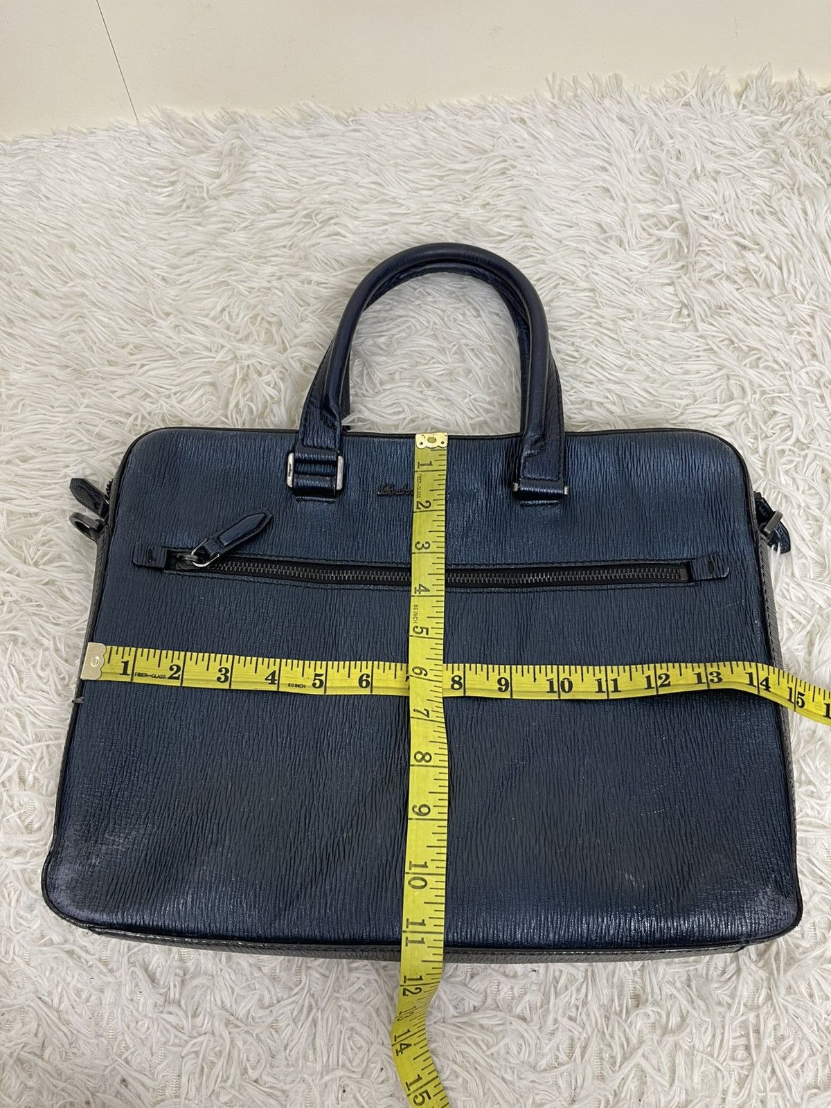 Salvatore Ferragamo Salvatore Ferragamo Blue Leather Briefcase Size ONE SIZE - 25 Thumbnail